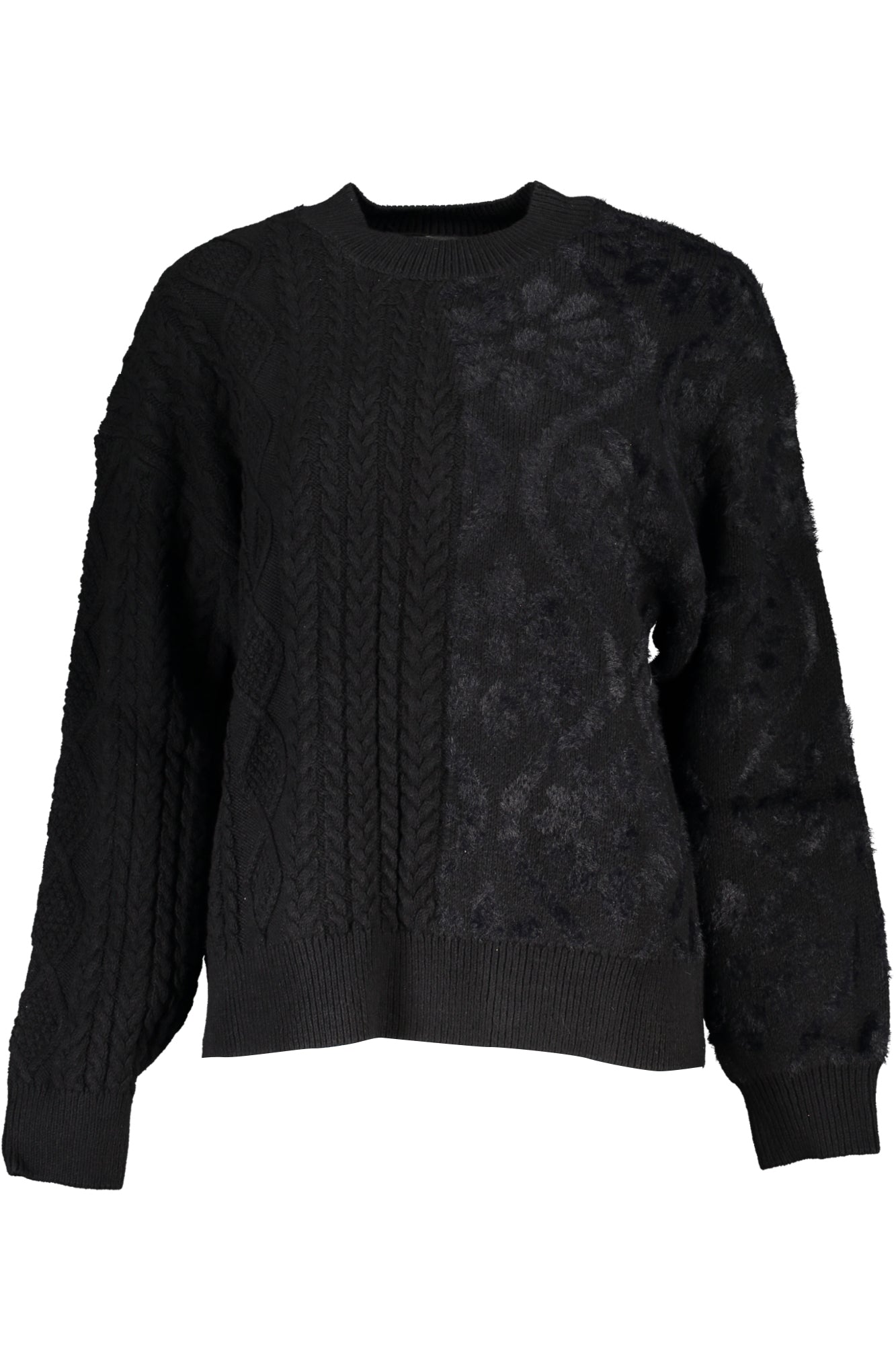 DESIGUAL Damenpullover schwarz – Langärmliger Rollkragen-Pullover für Herbst/Winter Schwarz