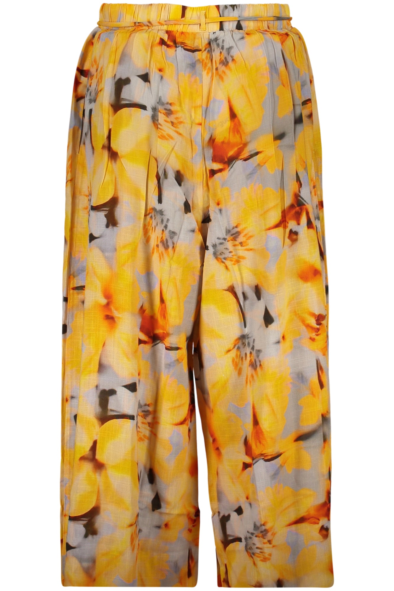 DESIGUAL Damen Hosen – mit elastischem Bund, mit Taschen Gelb