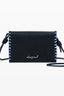 DESIGUAL Damen Brieftasche schwarz – Mit abnehmbarem Schultergurt und Münzfach Schwarz