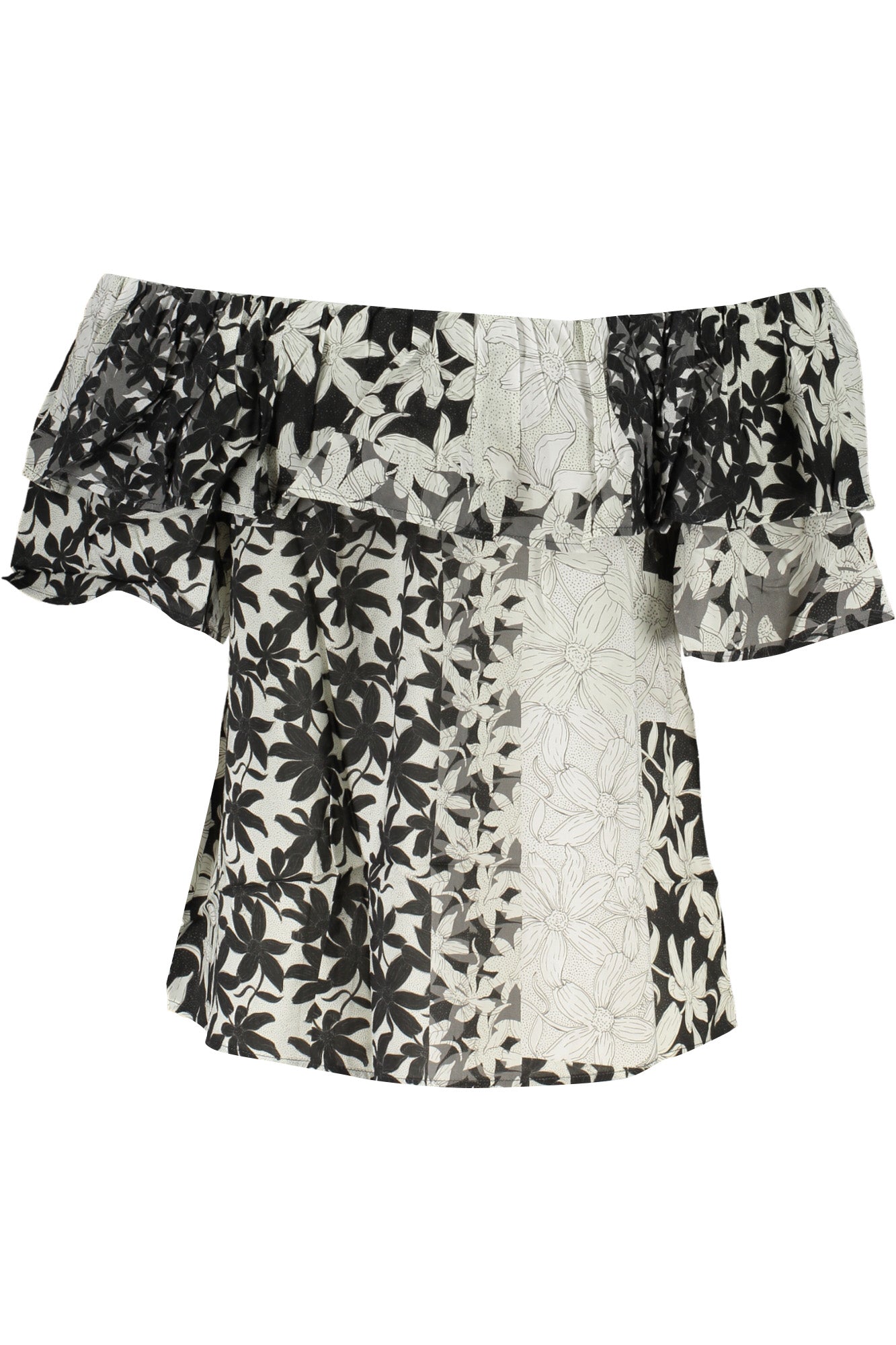 DESIGUAL T-Shirt Damen – Grünes Kurzarm-Shirt mit Muster | soulluna.de Weiß