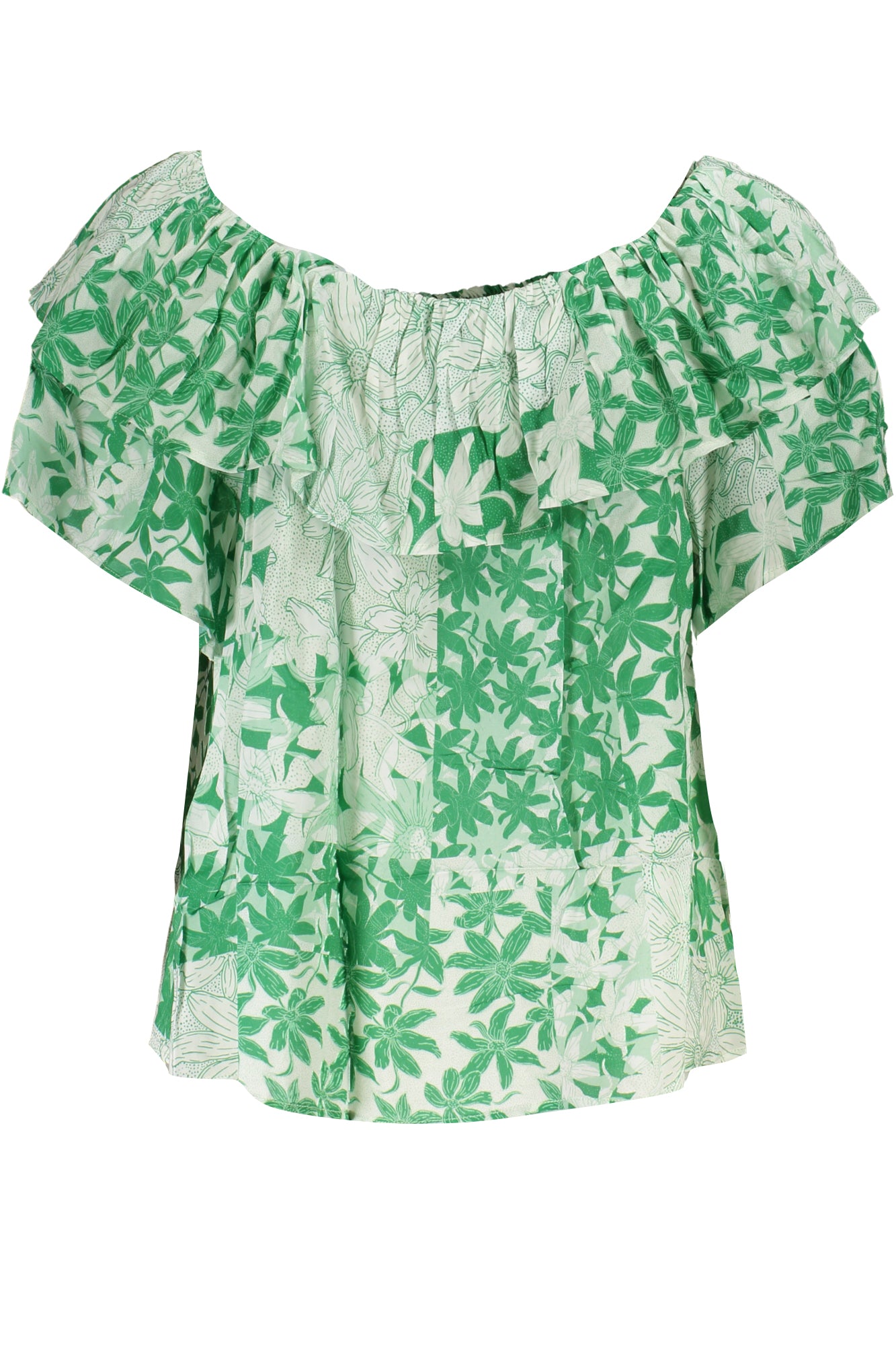DESIGUAL T-Shirt Damen – Grünes Kurzarm-Shirt mit Muster | soulluna.de Grün