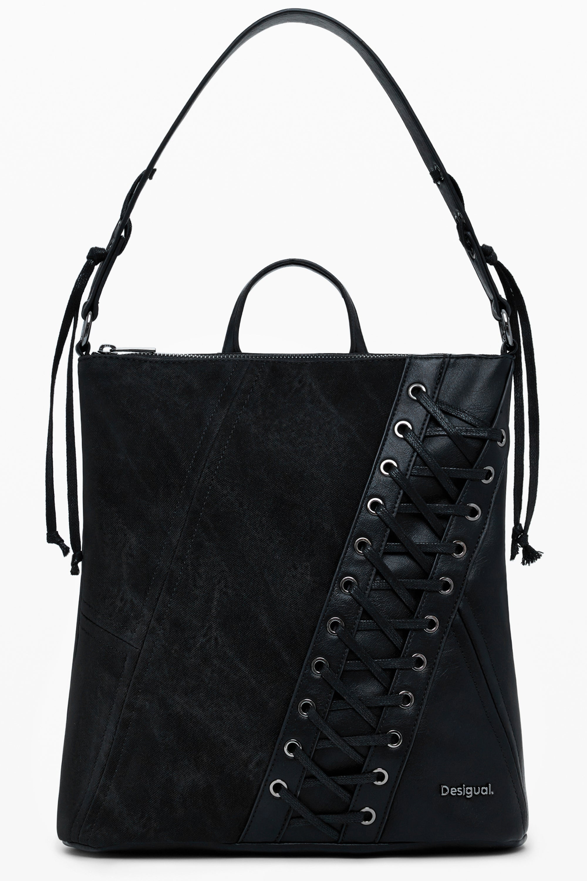 DESIGUAL Damen Rucksack Schwarz – Stilvoller Mini Rucksack für Herbst & Winter Schwarz
