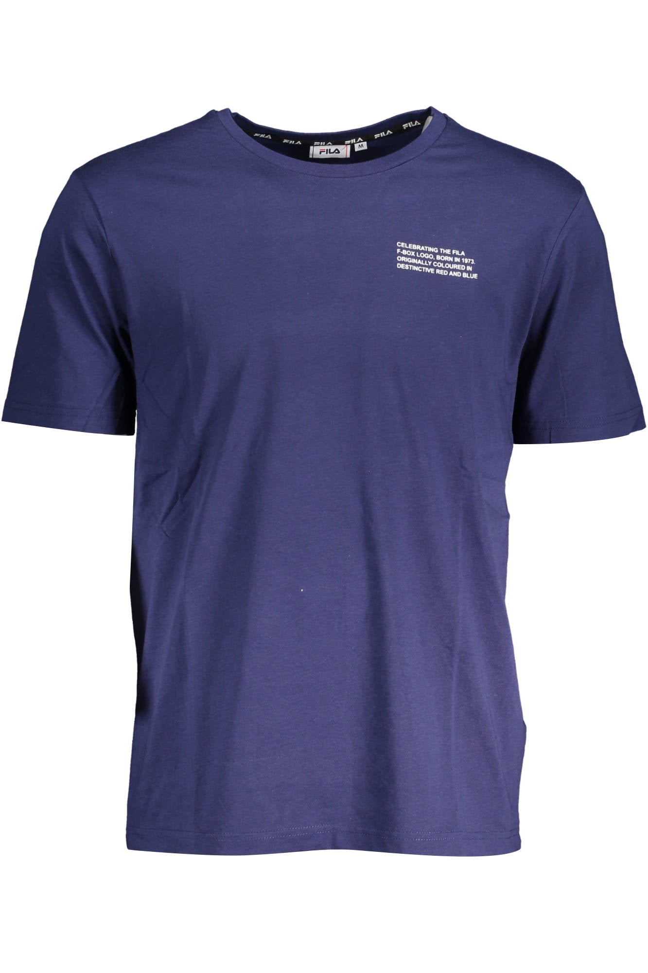 FILA T-Shirt Herren – Blaues Kurzarm-Shirt aus Baumwolle für Sommer Blau