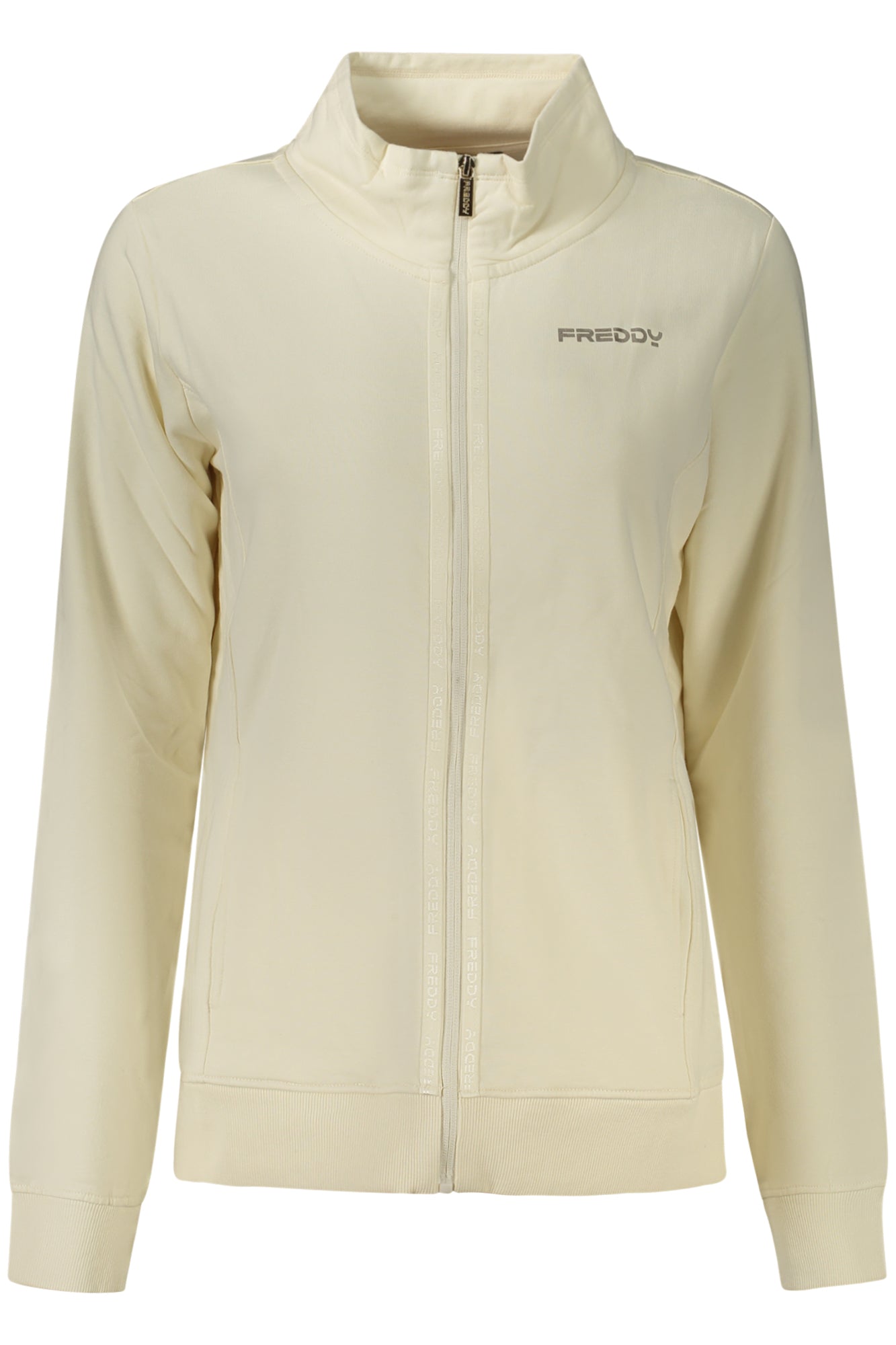 FREDDY Sweatshirt Damen mit Reißverschluss – Blaues Langarm-Sweatshirt für Herbst/Winter Weiß