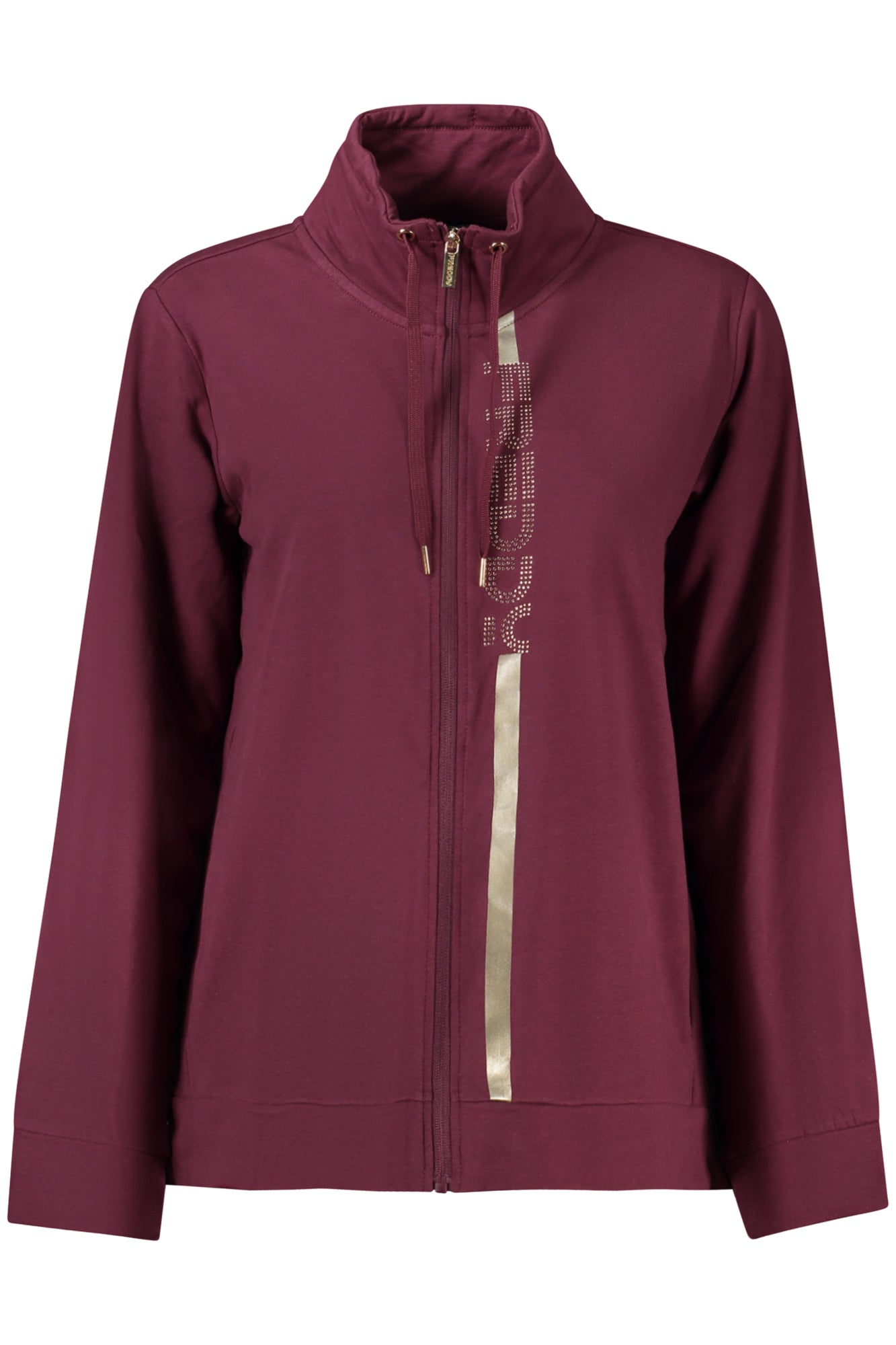 FREDDY Sweatshirt Damen mit Reißverschluss – Blaues Langarmshirt mit Strass-Applikation Violett