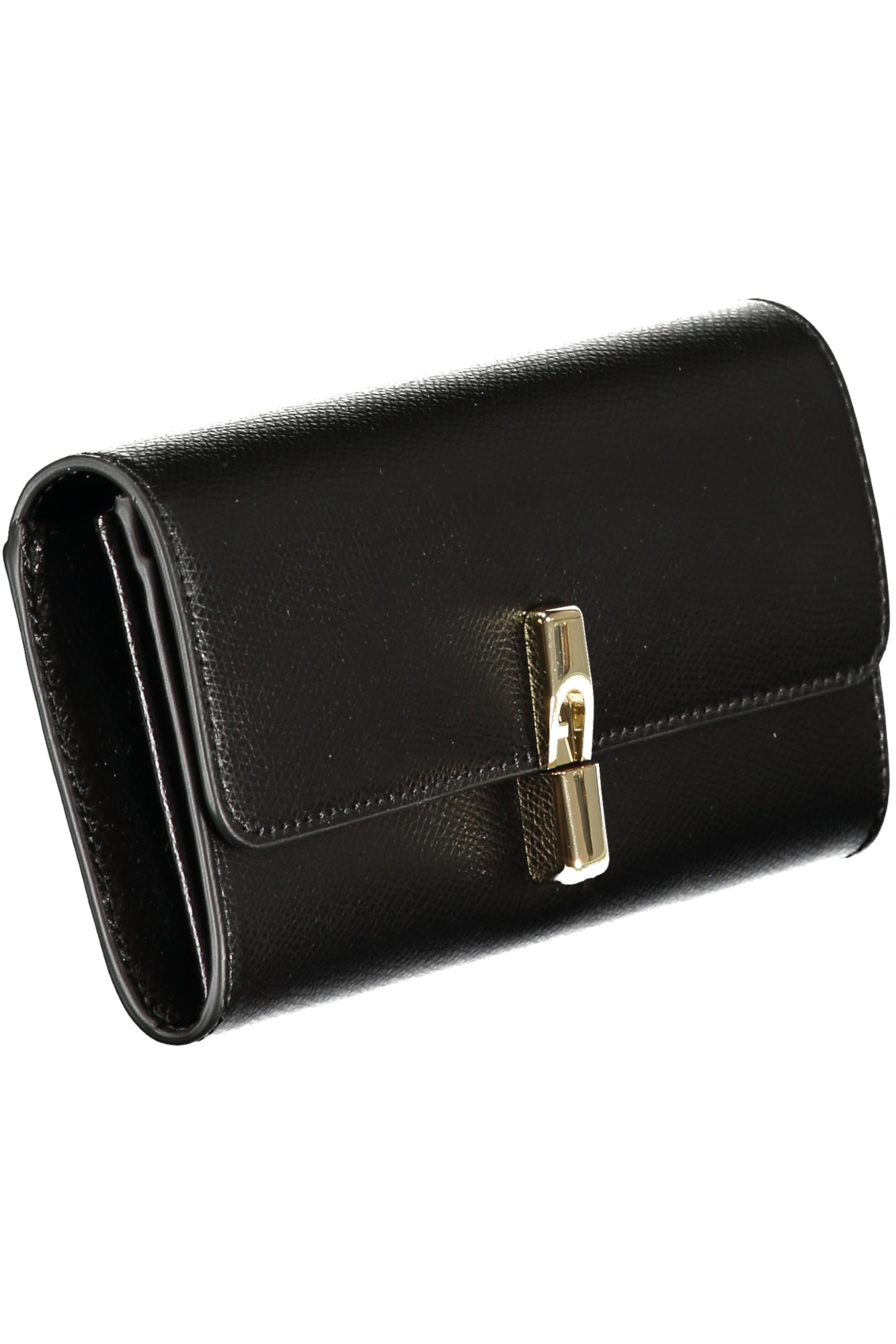 FURLA Damen-Geldbörse Schwarz – Bücherförmige Continental Geldbörse aus Leder Schwarz