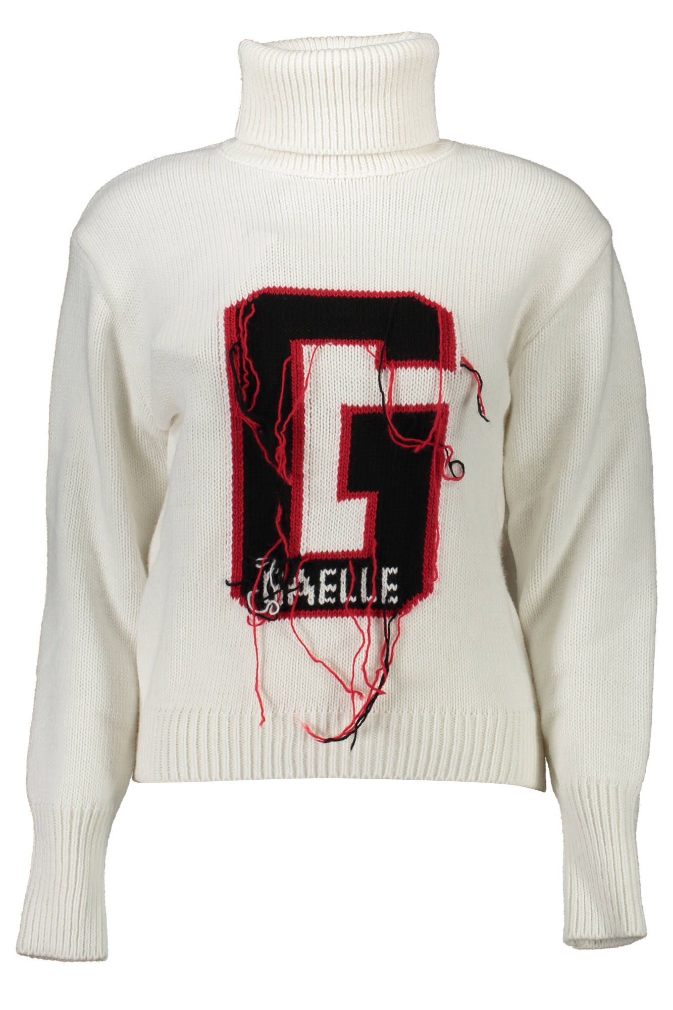 GAELLE PARIS Weißer Frauenpullover Damen – Rollkragen mit Stickerei aus Italien Weiß