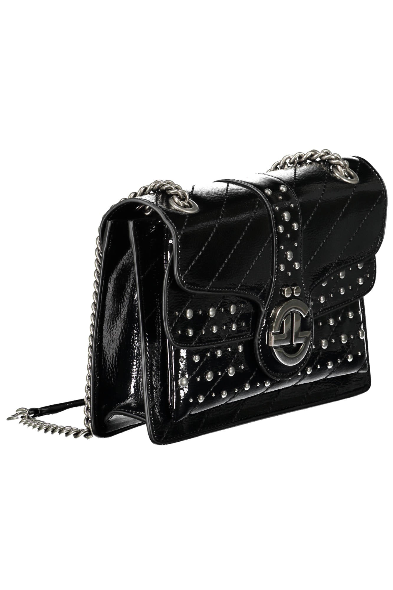 GAELLE PARIS Damenumhängetasche schwarz – Elegante Umhängetasche mit Kette für Damen Schwarz