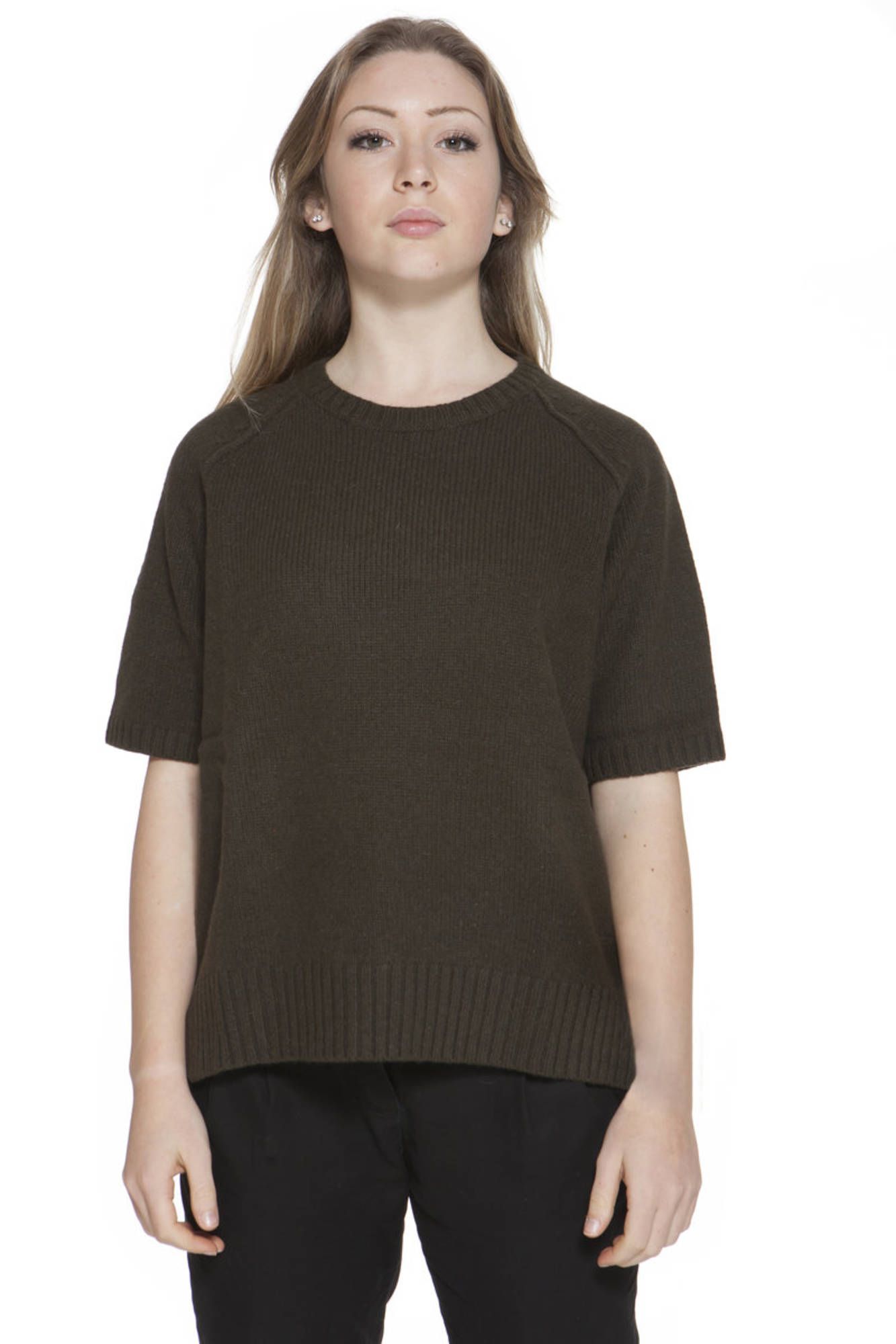 GANT Pullover Damen – Grüner Kurzarm-Pullover aus Wolle & Angora für Herbst/Winter Grün