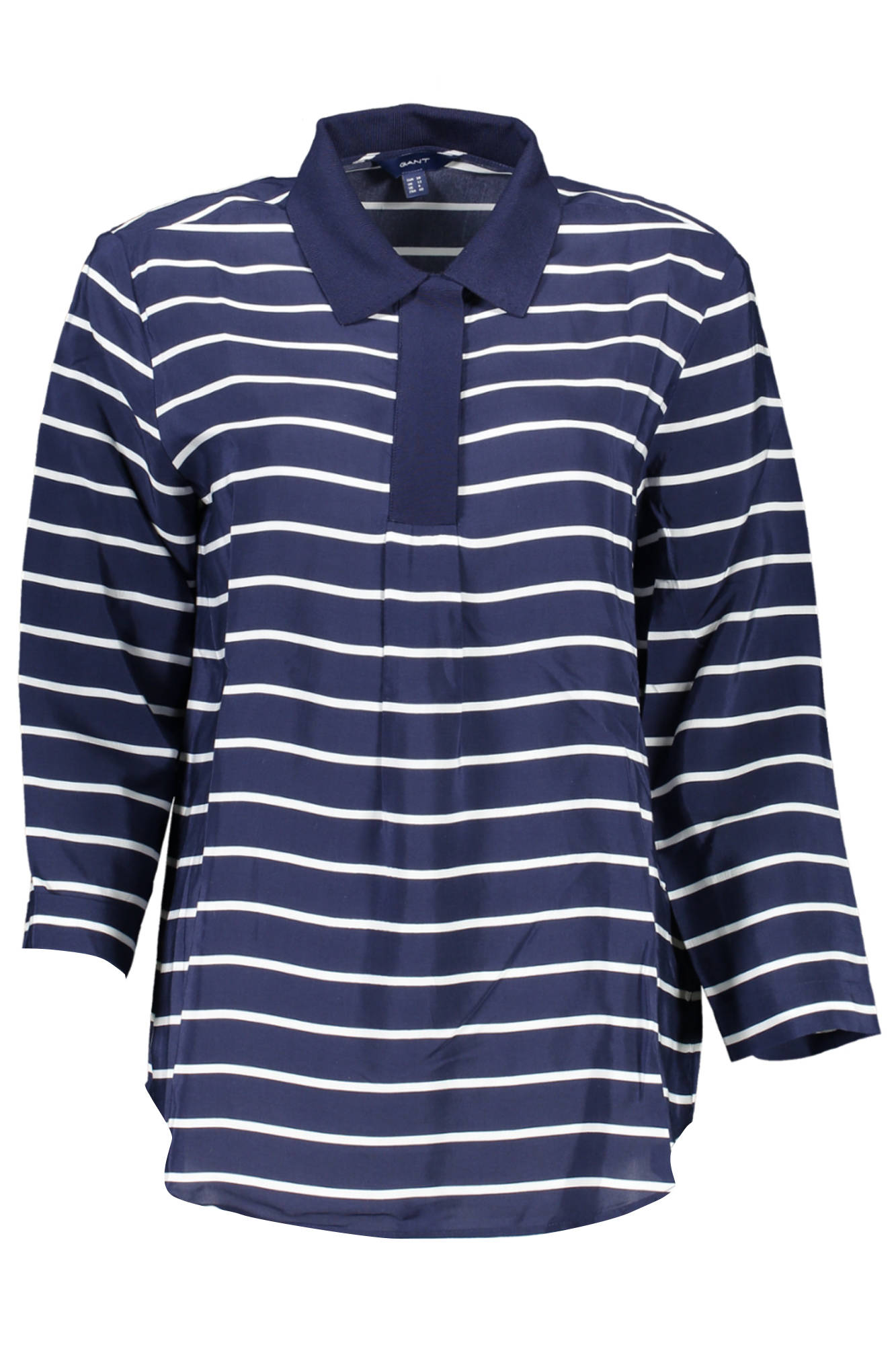 GANT Poloshirt Damen mit 3/4-Ärmeln – Viskose Shirt für Frühjahr & Sommer Blau