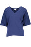 GANT Damen-Kurzarm-T-Shirt Blau – V-Ausschnitt aus Baumwolle | soulluna.de Blau