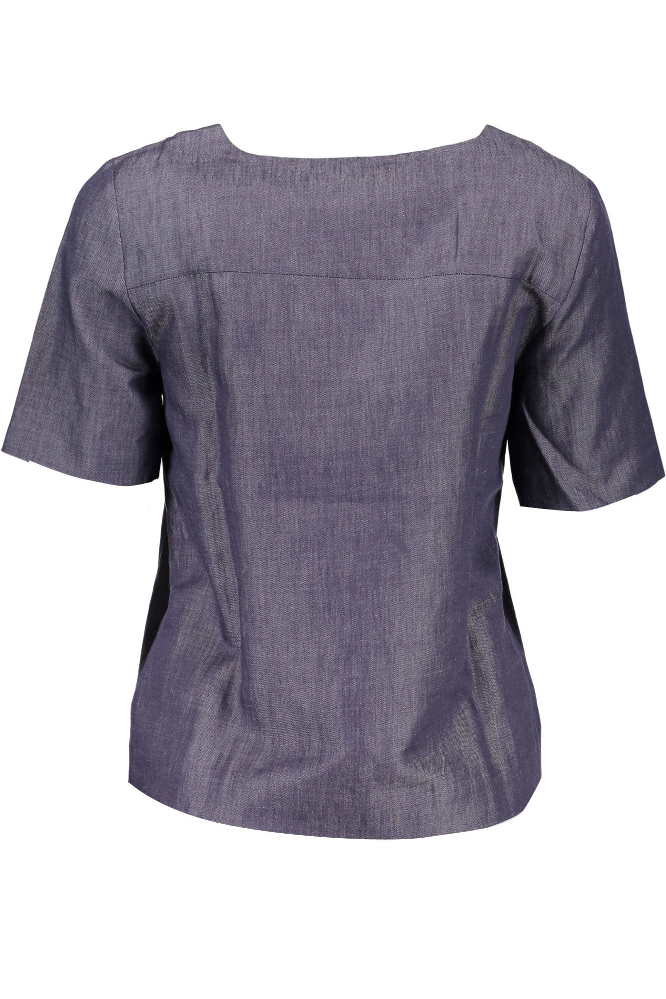 GANT Damen-Kurzarm-T-Shirt Blau – Leichtes Logo-Shirt aus Baumwolle & Ramie Blau