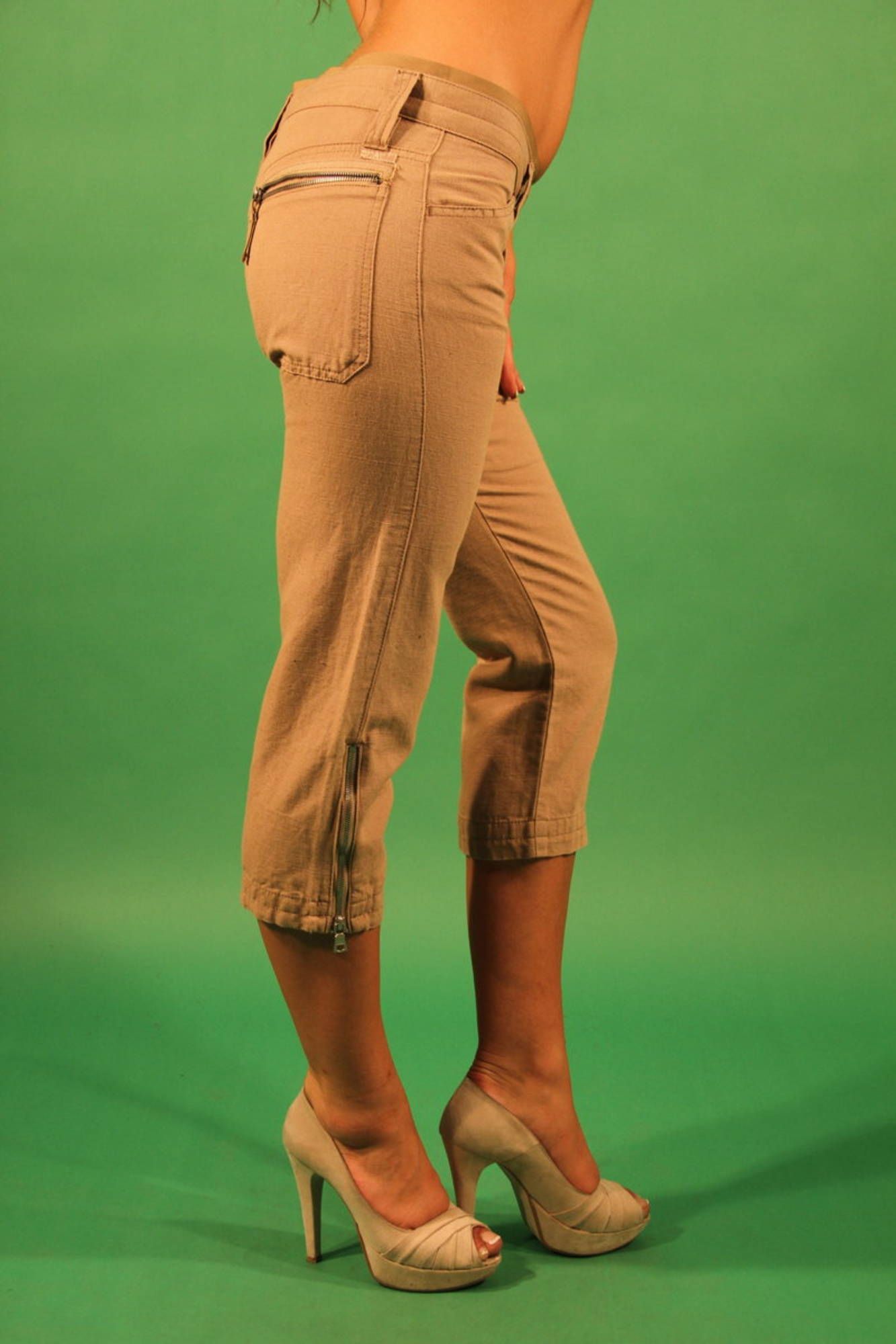 GAS Pinocchietto-Hose Damen – Beige Leinen-Baumwoll-Mix für Frühjahr/Sommer Beige