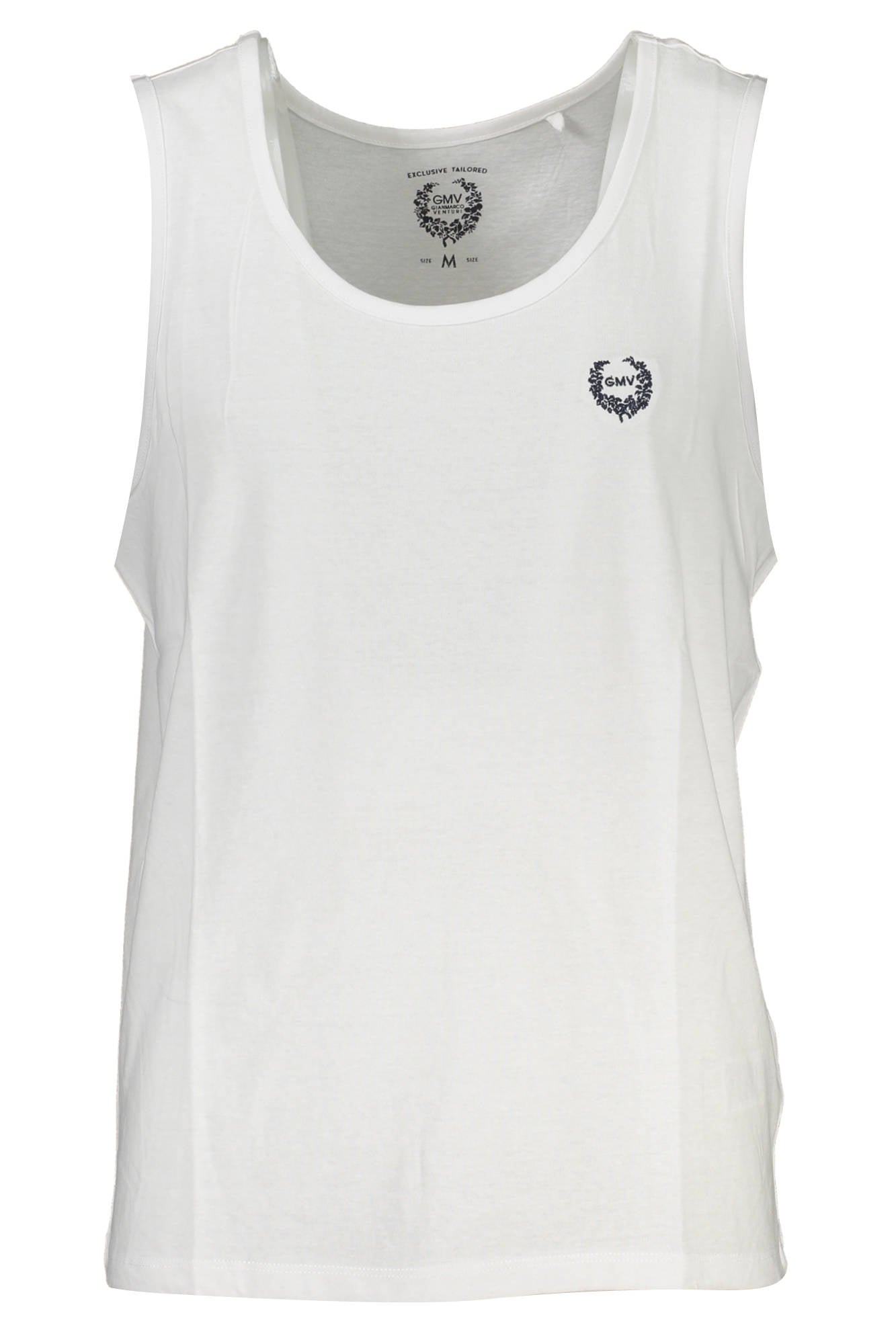 GIAN MARCO VENTURI Tanktop Herren Weiss – 100% Baumwolle mit Logo-Stickerei Weiß