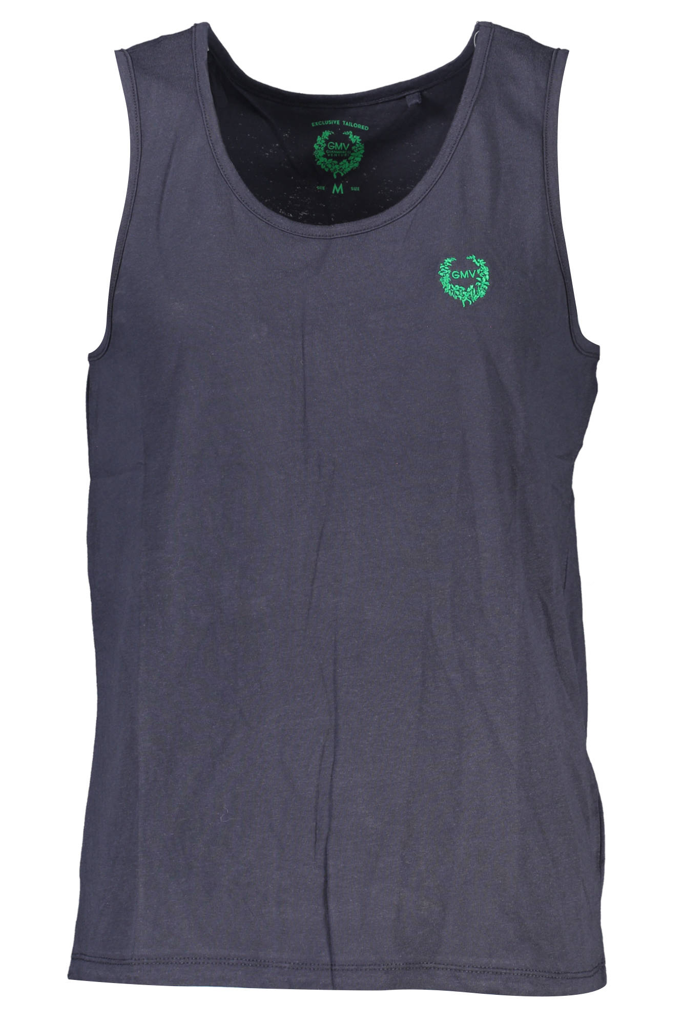 GIAN MARCO VENTURI Tanktop Herren – Blaues Baumwoll-Top mit Logo-Stickerei Blau