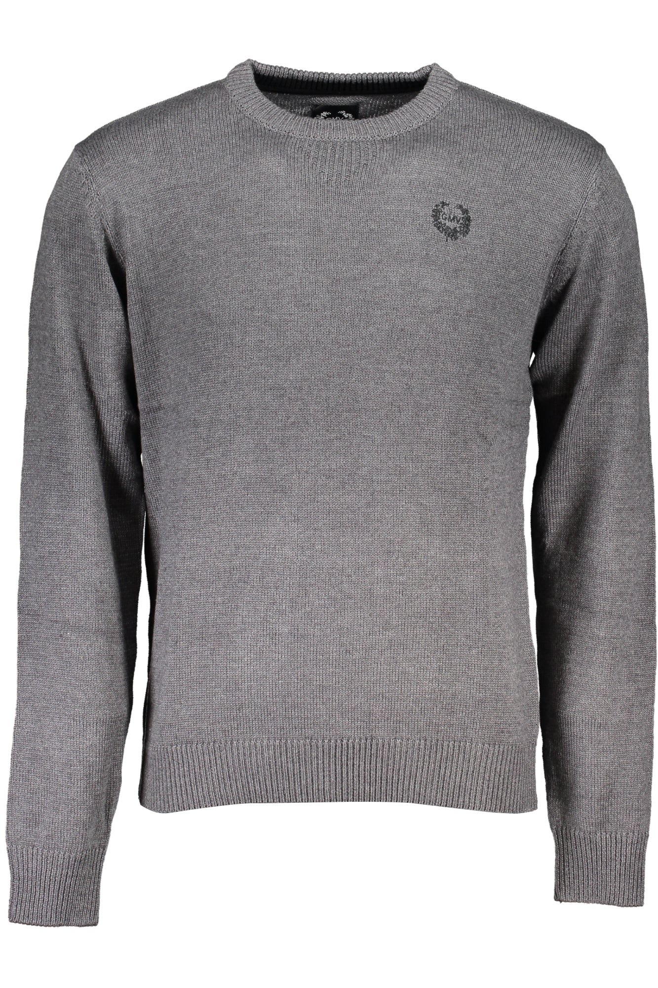 Gian Marco Venturi Pullover Herren – Grüner Langarm-Pullover mit Stickerei Grau