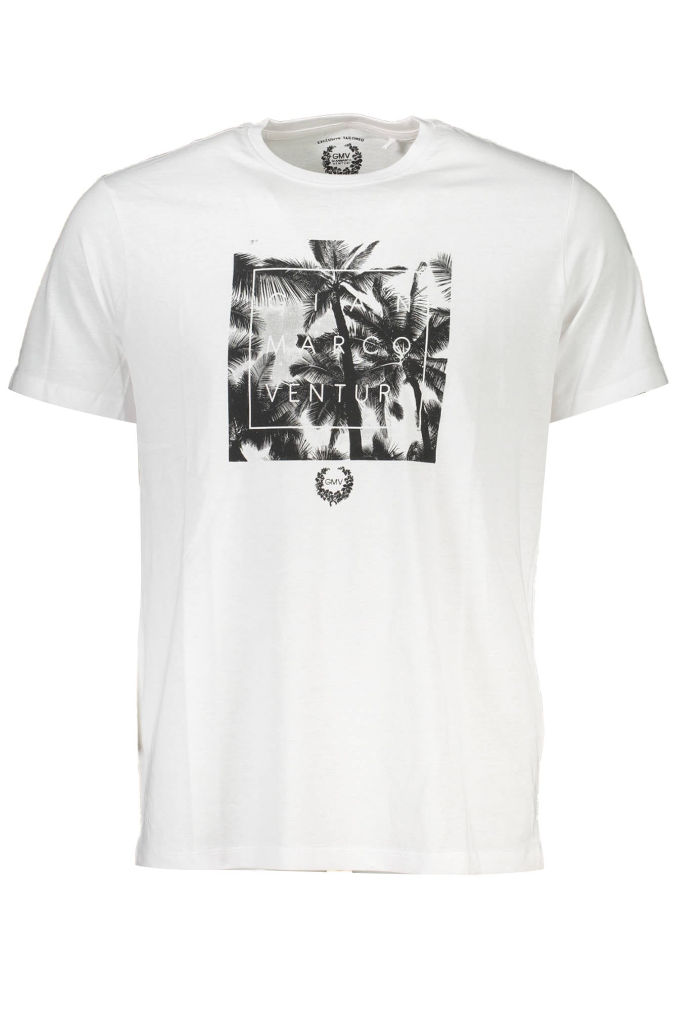 GIAN MARCO VENTURI Herren T-Shirt Weiss – Kurzarm Shirt aus 100% Baumwolle Weiß