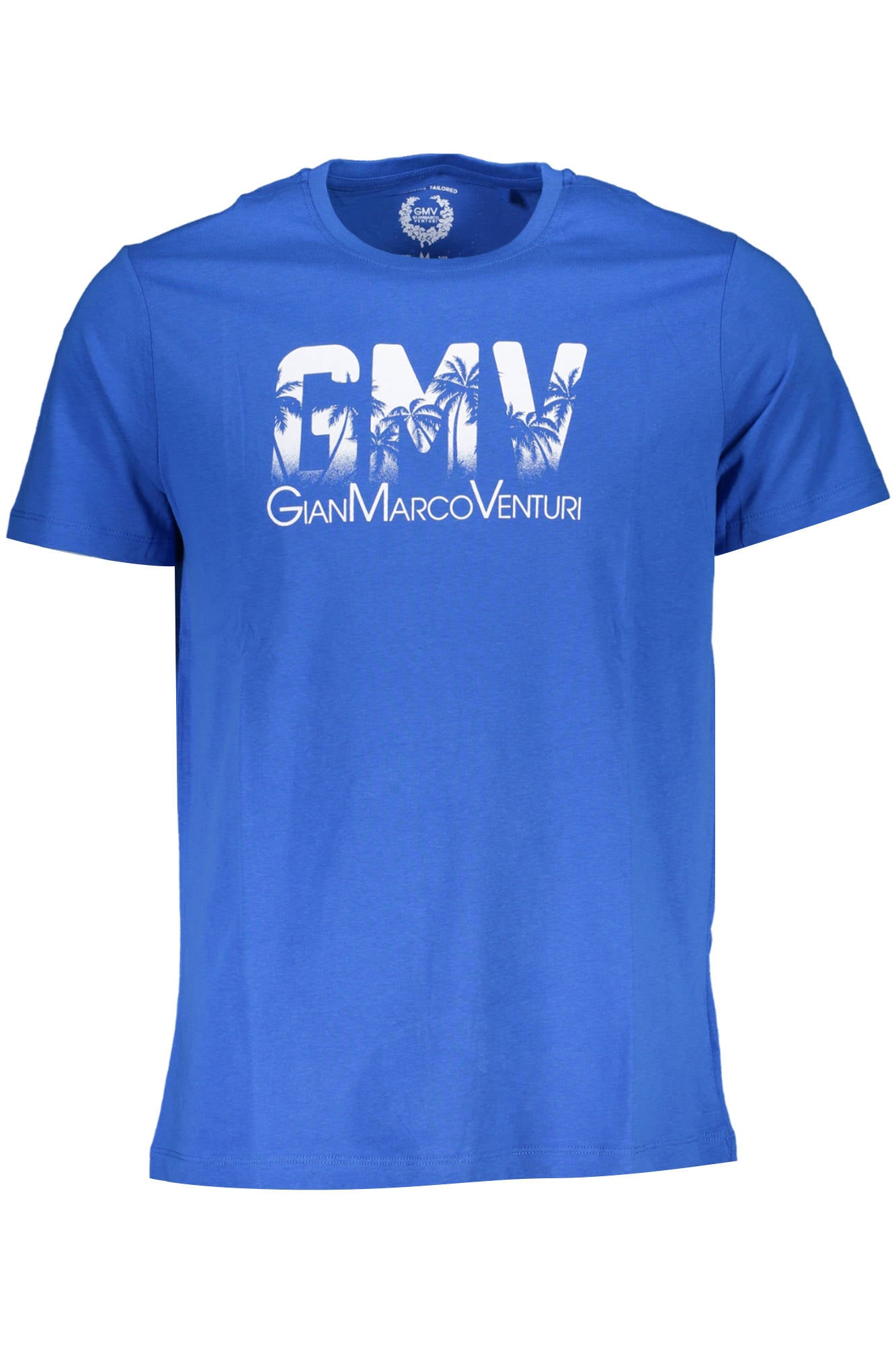 GIAN MARCO VENTURI Kurzarm T-Shirt Herren Blau – 100% Baumwolle für Sommer Blau
