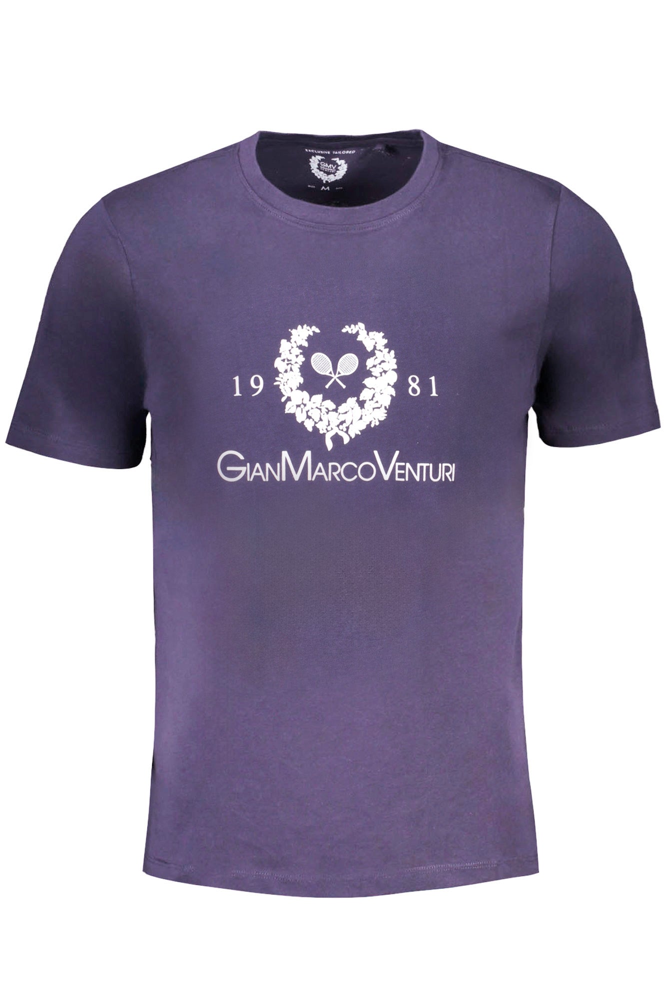 GIAN MARCO VENTURI T-Shirt Herren Kurzarm Schwarz – 100% Baumwolle Blau