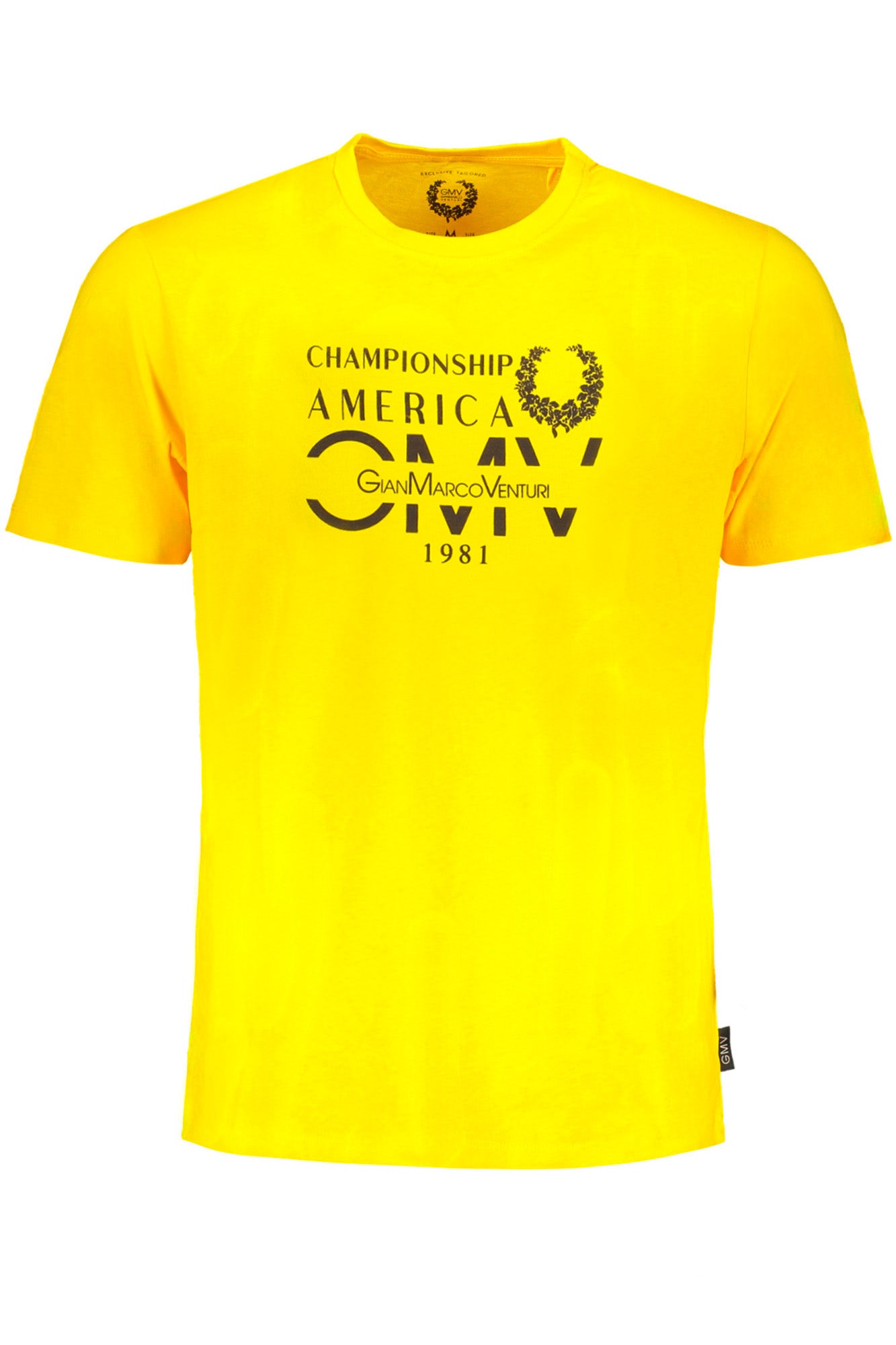 GIAN MARCO VENTURI T-Shirt Herren – Gelbes Kurzarm-Shirt aus Baumwolle Gelb