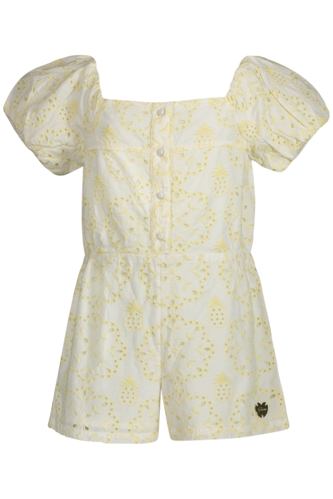 GUESS JEANS Kurzes Kleid Mädchen Gelb – Sommerkleid mit Logo-Applikation Gelb