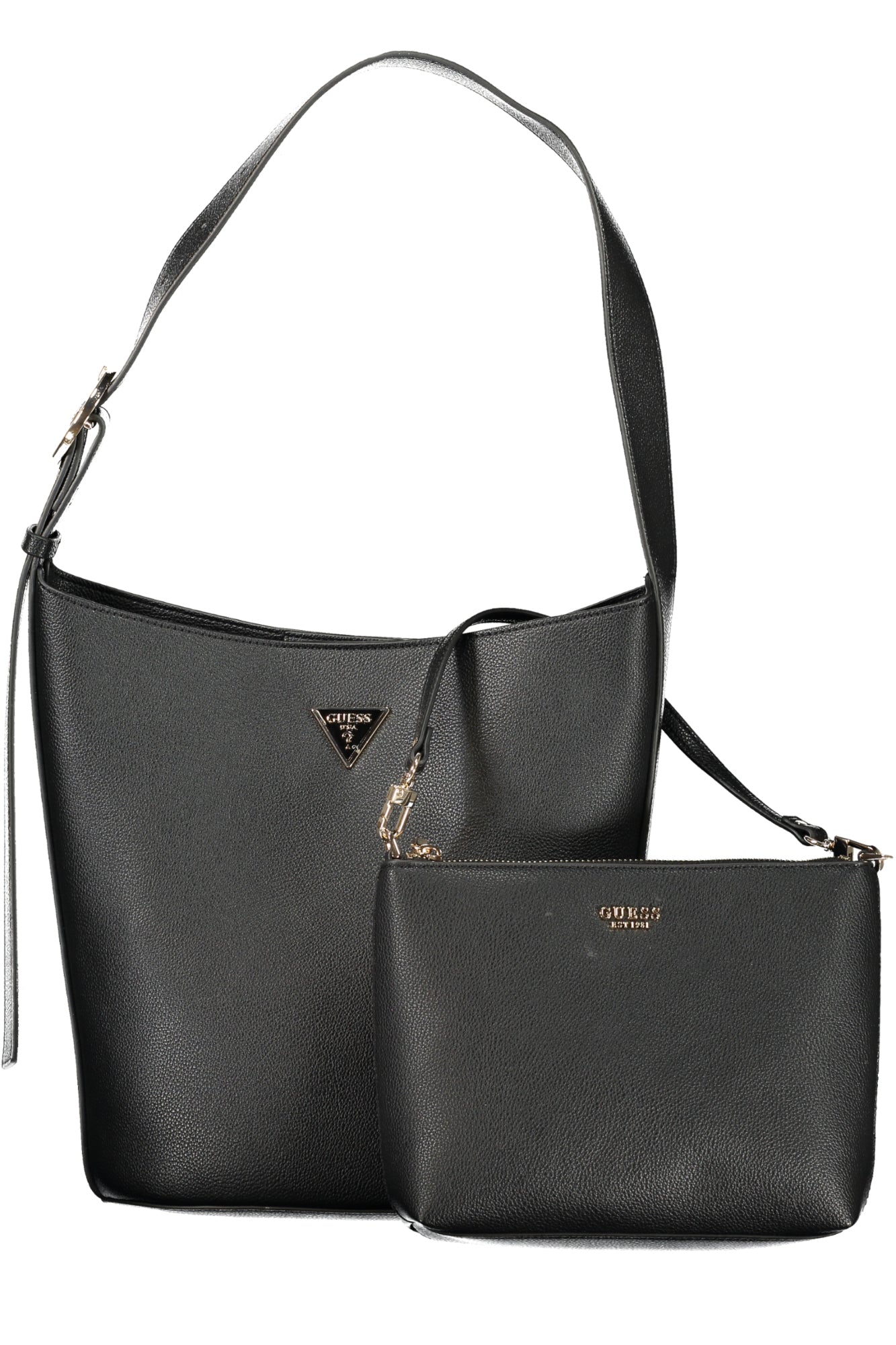 GUESS JEANS Damentasche Meridian II – Schwarze Tasche mit verstellbarem Schultergurt Schwarz
