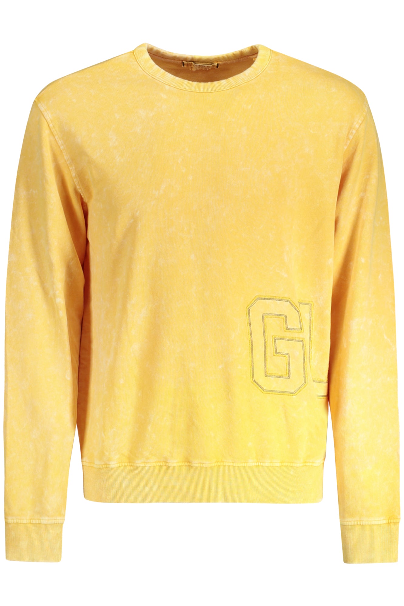 GUESS JEANS Sweatshirt Herren Gelb – Gebürstet mit Logo-Stickerei | soulluna.de Gelb