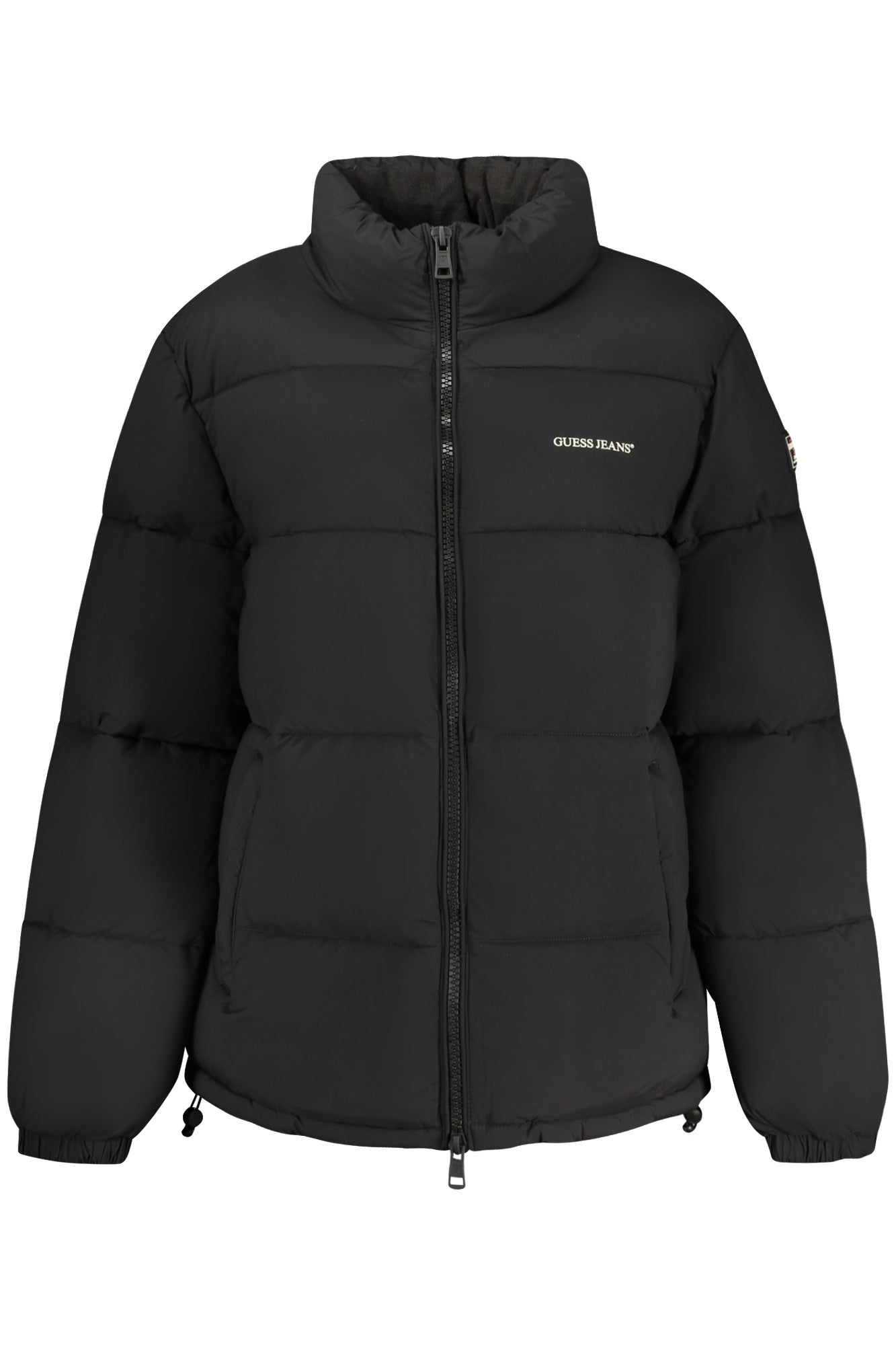 GUESS JEANS Damenjacke schwarz – Wasserdichte Winterjacke mit Logo-Applikation Schwarz