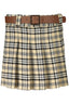 GUESS JEANS Kurzer Rock Mädchen Beige – Verstellbarer Tartan-Rock für Herbst/Winter Beige