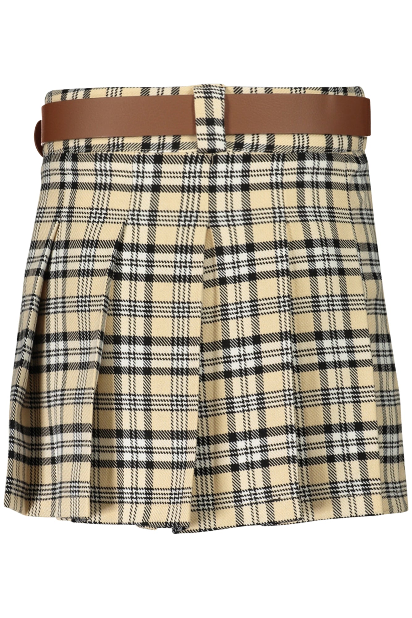GUESS JEANS Kurzer Rock Mädchen Beige – Verstellbarer Tartan-Rock für Herbst/Winter Beige