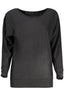 GUESS JEANS Pullover Damen – Schwarzer Weithals-Pullover mit Stickerei | Herbst/Winter Schwarz