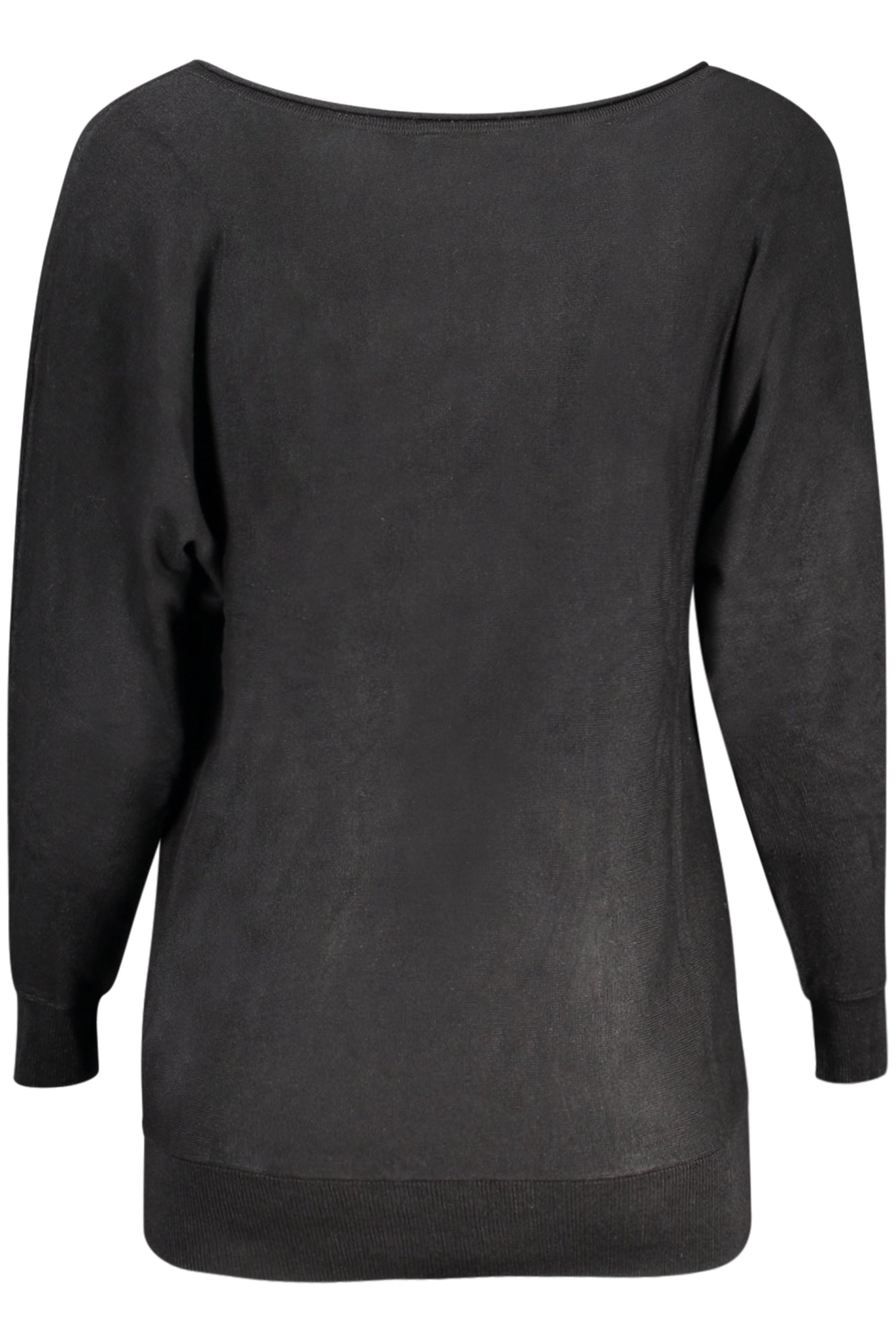 GUESS JEANS Pullover Damen – Schwarzer Weithals-Pullover mit Stickerei | Herbst/Winter Schwarz