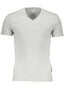 GUESS JEANS Herren T-Shirt Weiß – Superschlankes V-Ausschnitt Shirt | soulluna.de Grau