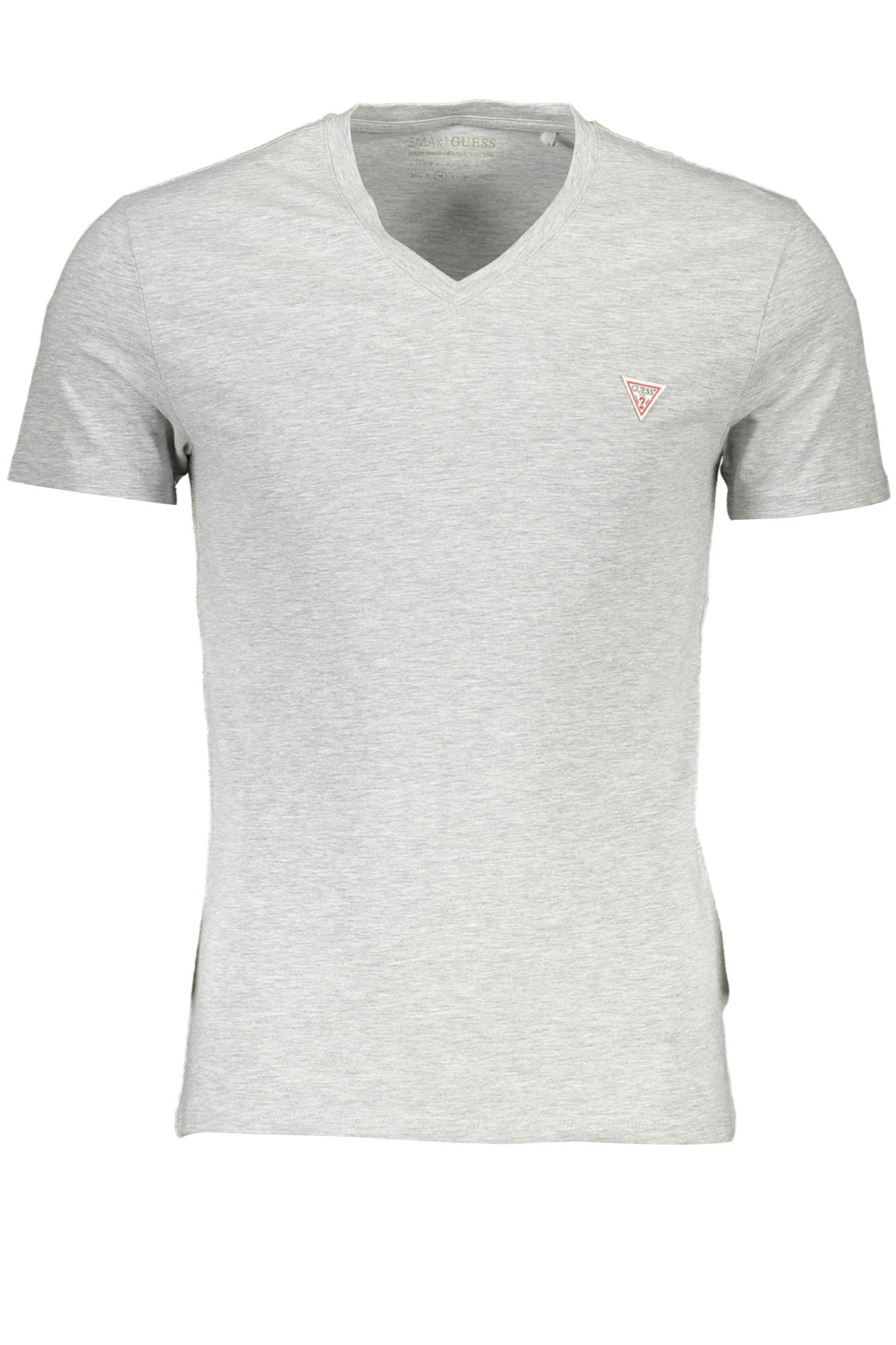 GUESS JEANS Herren T-Shirt Weiß – Superschlankes V-Ausschnitt Shirt | soulluna.de Grau