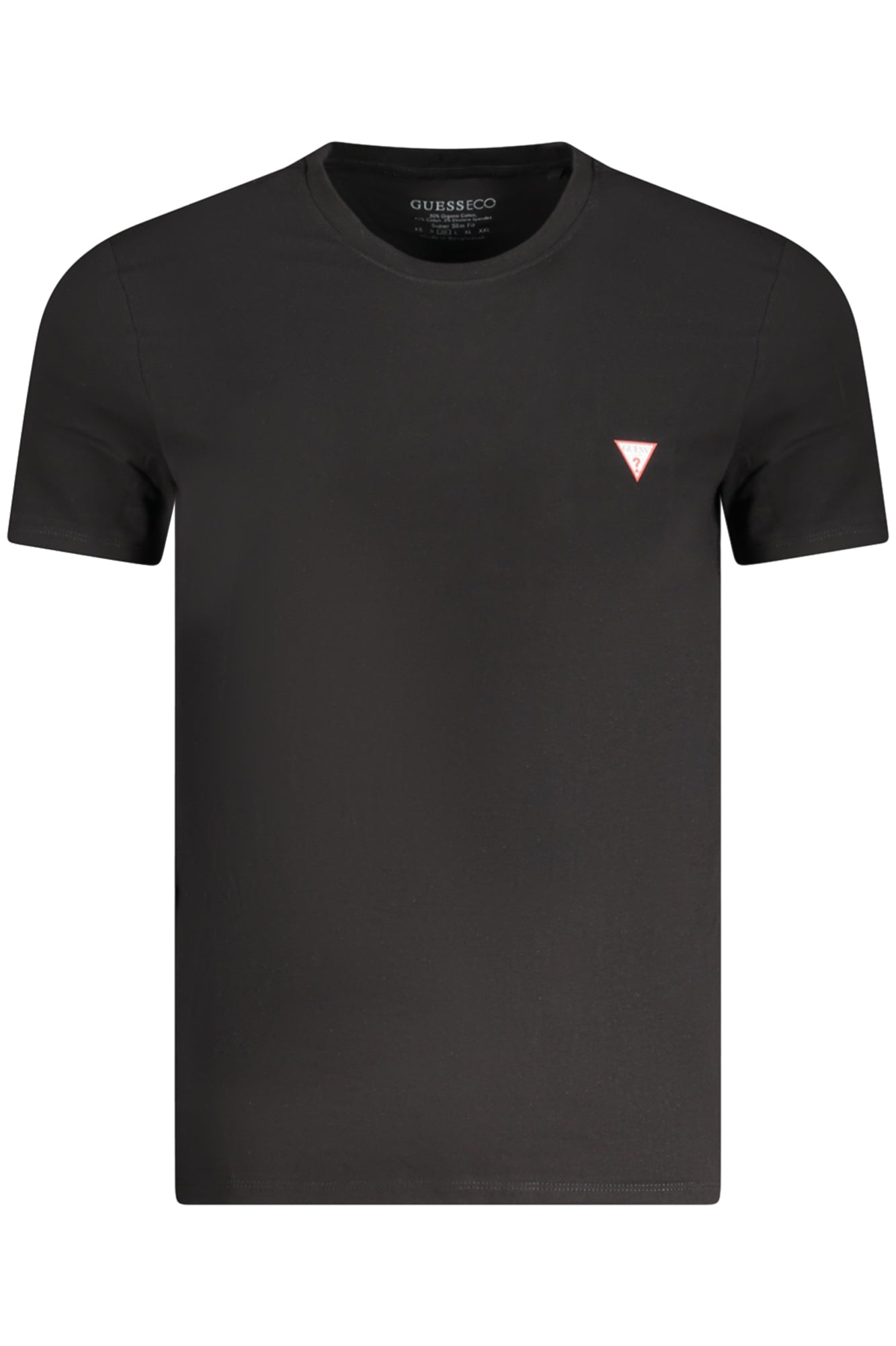 GUESS JEANS Herren T-Shirt – Slim Fit, aus Baumwolle Schwarz