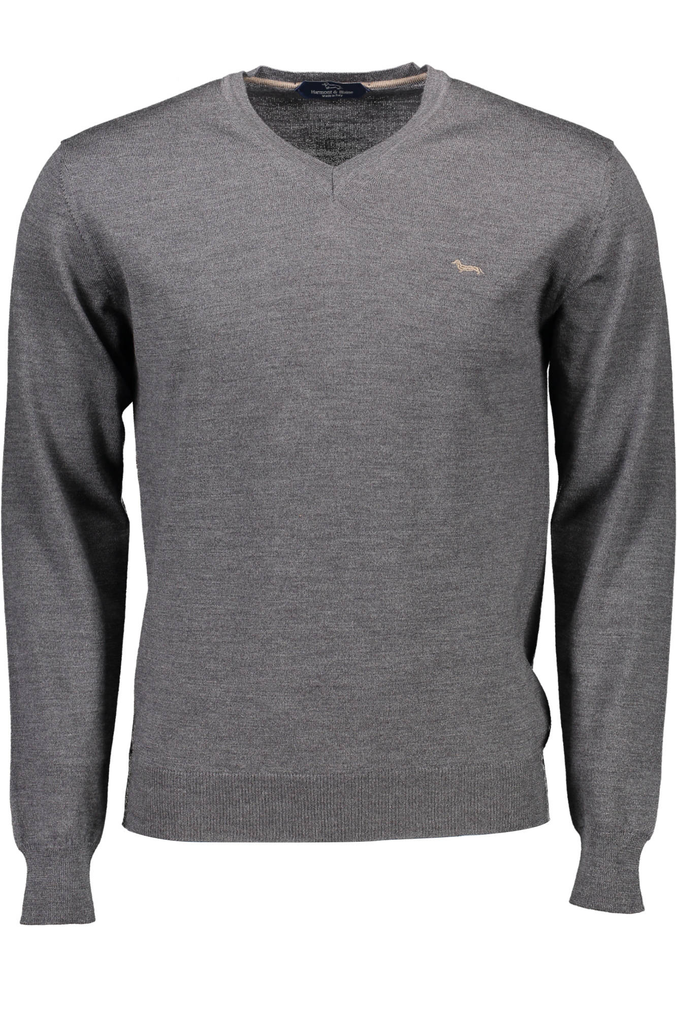 HARMONT & BLAINE Herrenpullover grau – V-Ausschnitt aus 100% Lana | soulluna.de Grau