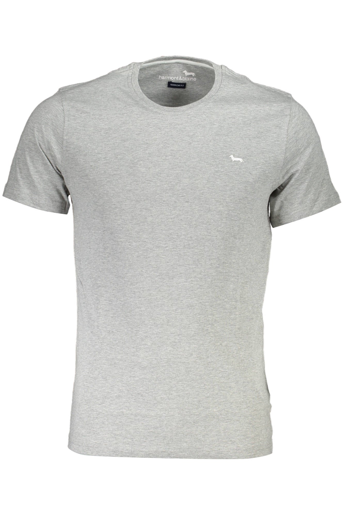 HARMONT & BLAINE Herren T-Shirt Grau – Kurzarm mit Logo-Stickerei | Slim Fit Grau