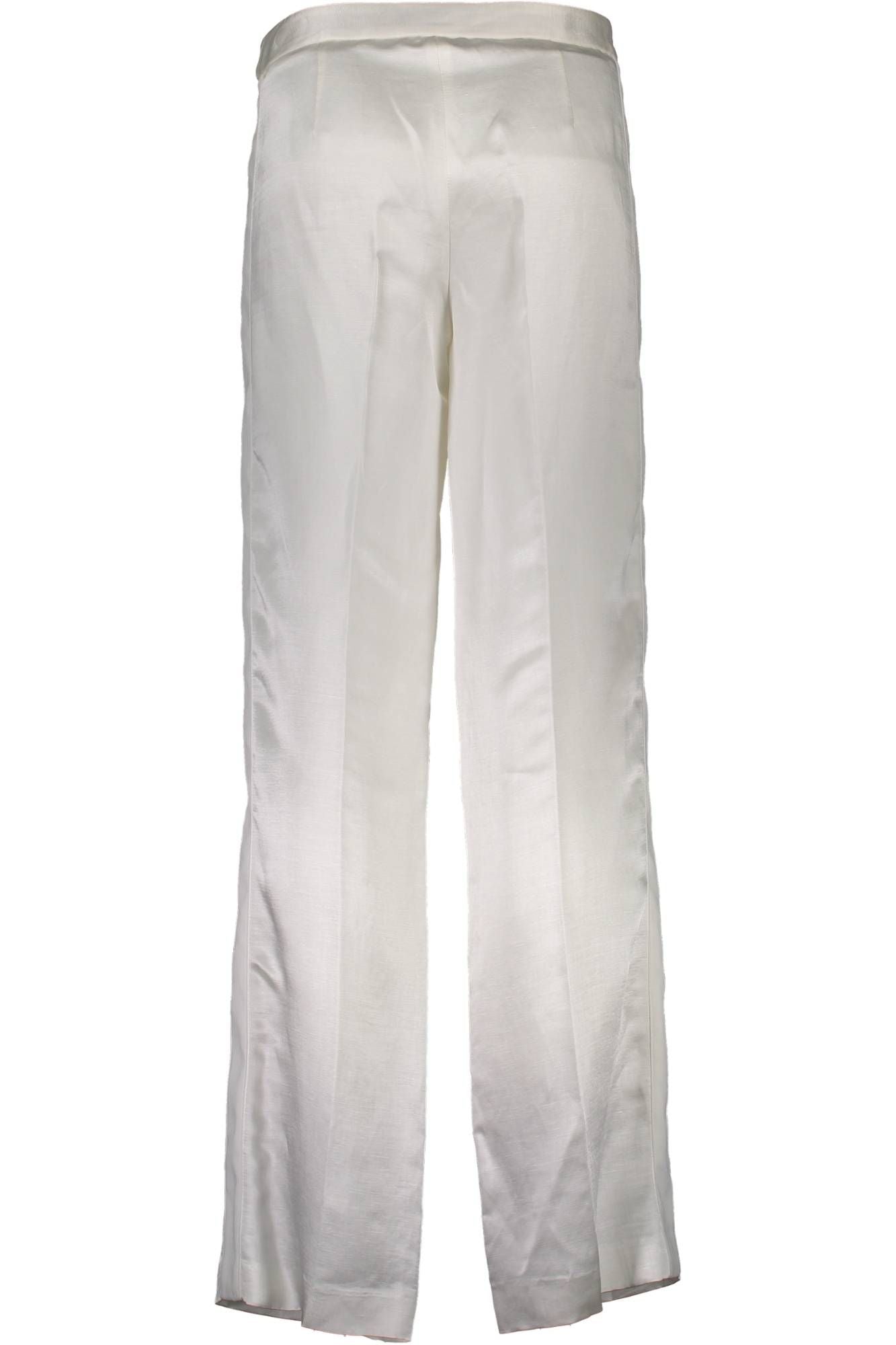 Just Cavalli Weisse Damenhose – Leinen-Viskose Hose für Damen | Italienische Qualität Weiß