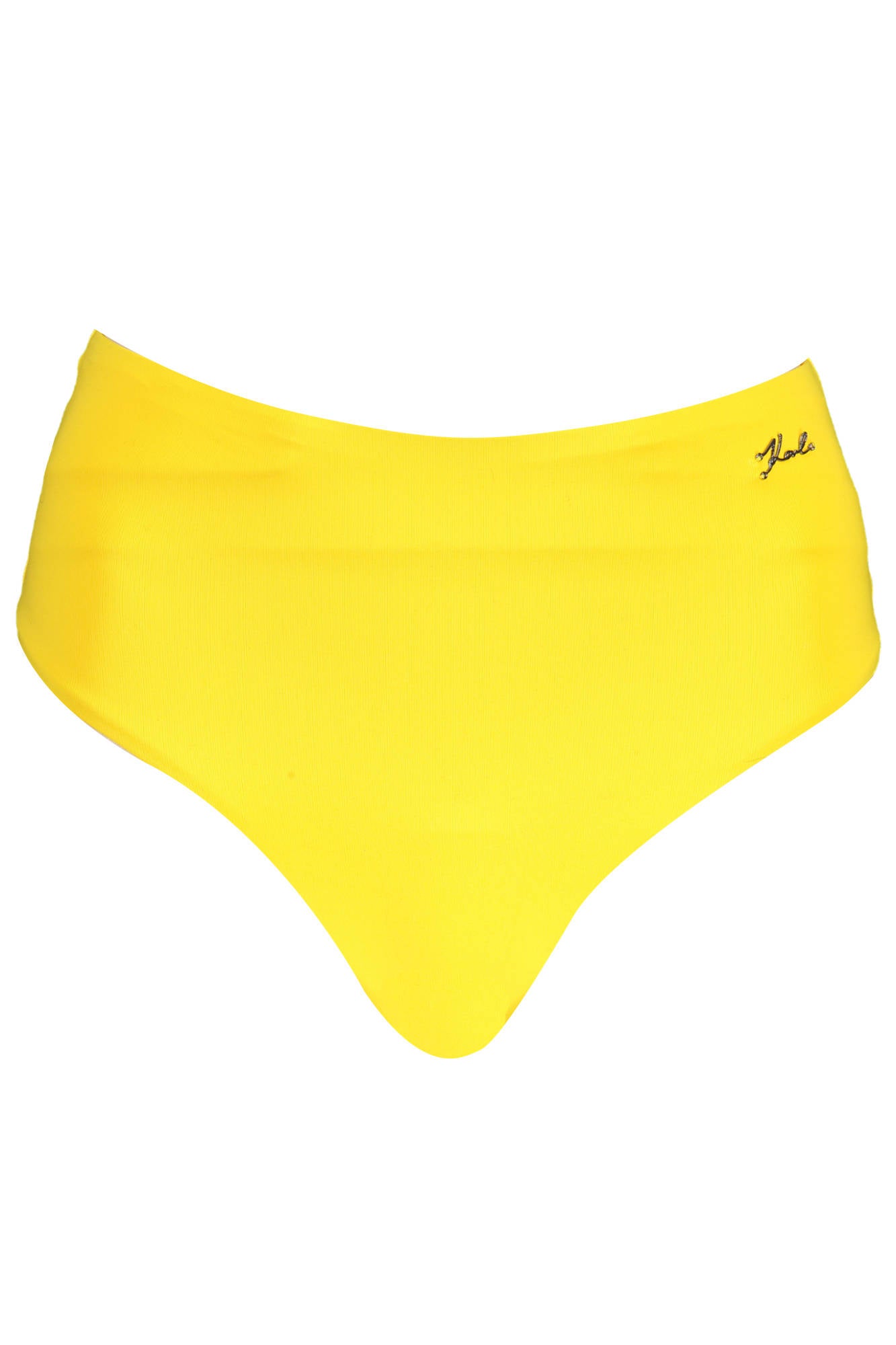 KARL LAGERFELD BEACHWEAR Badeanzug Unterteil Damen Gelb – Hoher Bund & Logo-Applikation Gelb