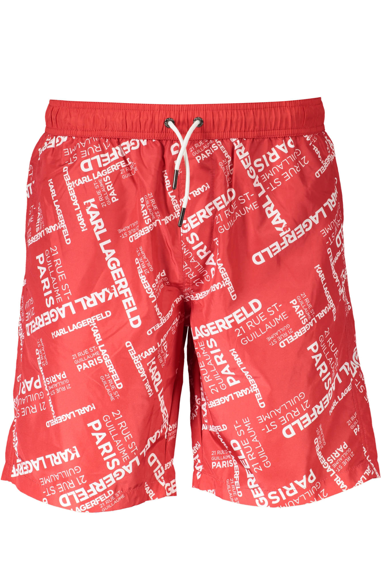 KARL LAGERFELD BEACHWEAR Badeanzug Herren Unterteil Rot – Long Beach Boxer mit Tasche Rot