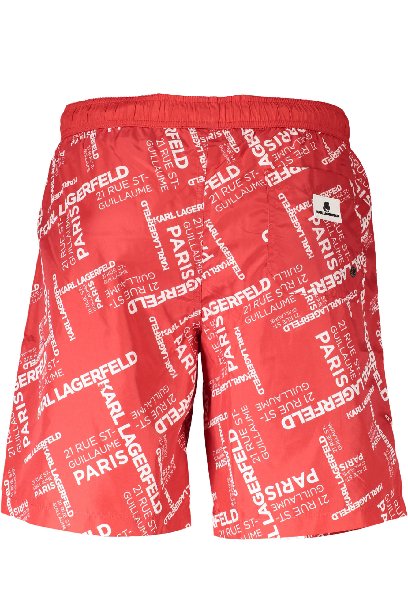 KARL LAGERFELD BEACHWEAR Badeanzug Herren Unterteil Rot – Long Beach Boxer mit Tasche Rot