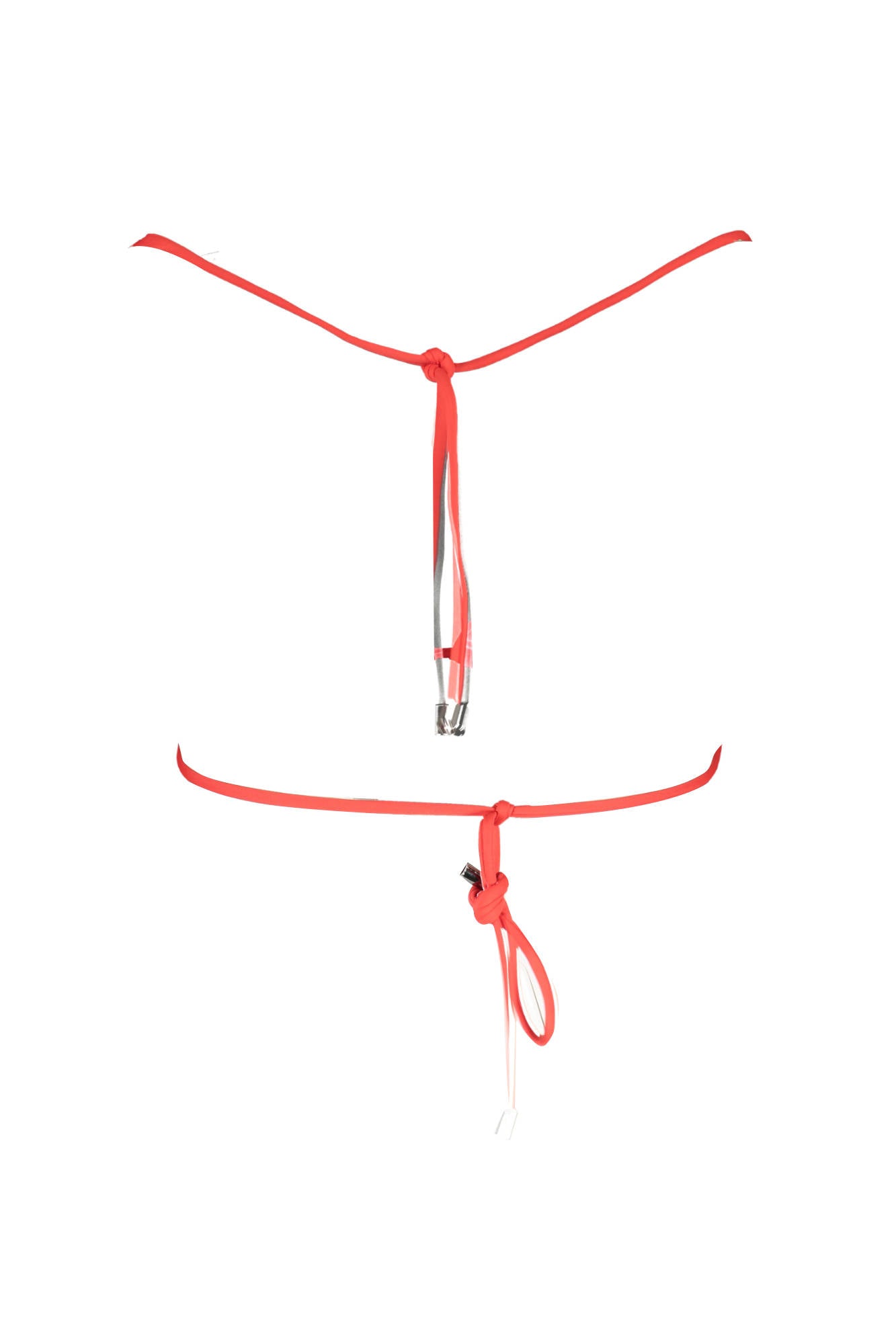 Karl Lagerfeld Badeanzug Damen – Roter Triangel-Bikini mit Schnürverschluss Rot