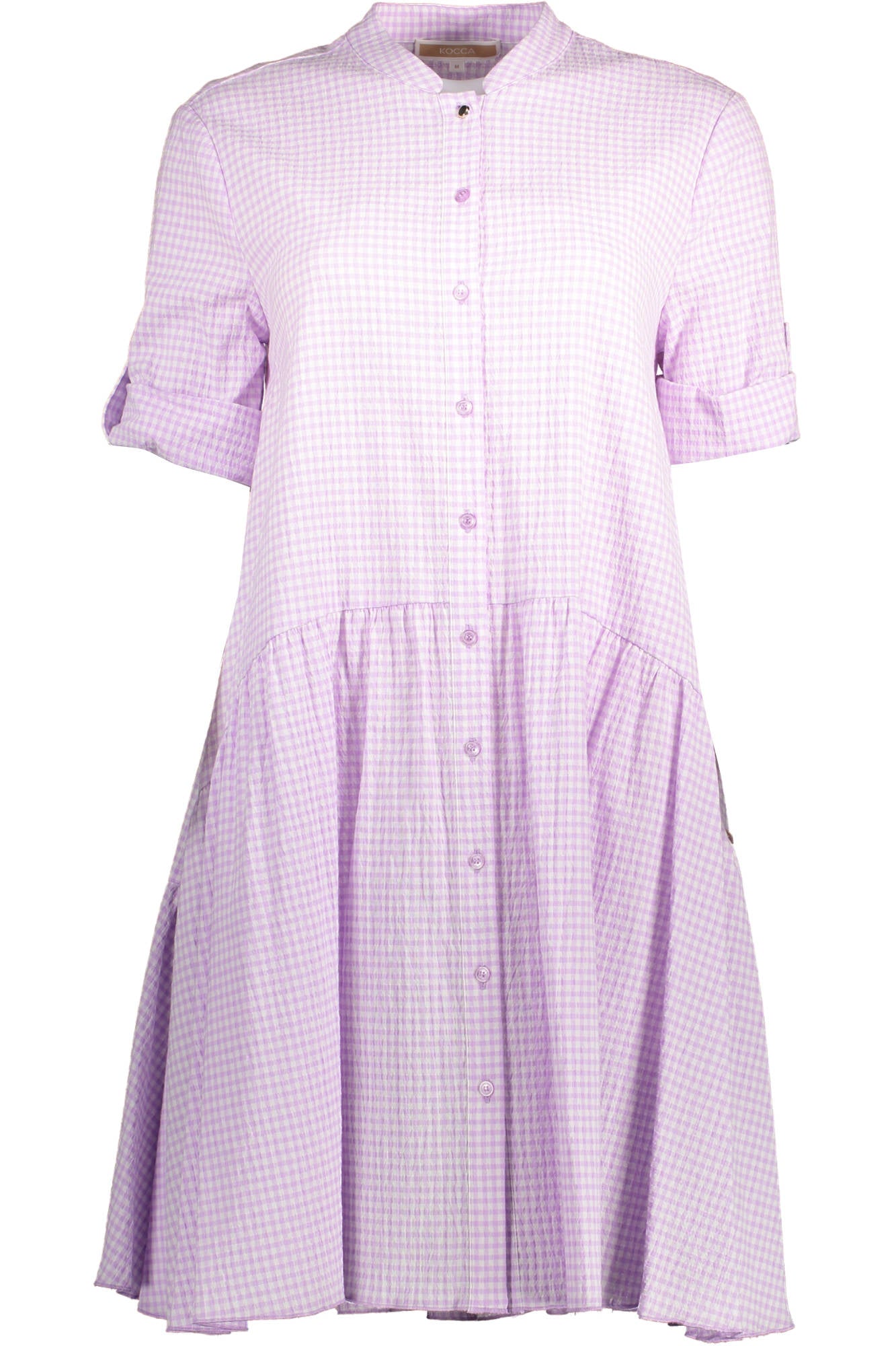 KOCCA Kurzes Kleid Damen Rosa – 3/4-Ärmel aus 100% Baumwolle für Frühling & Sommer Rosa