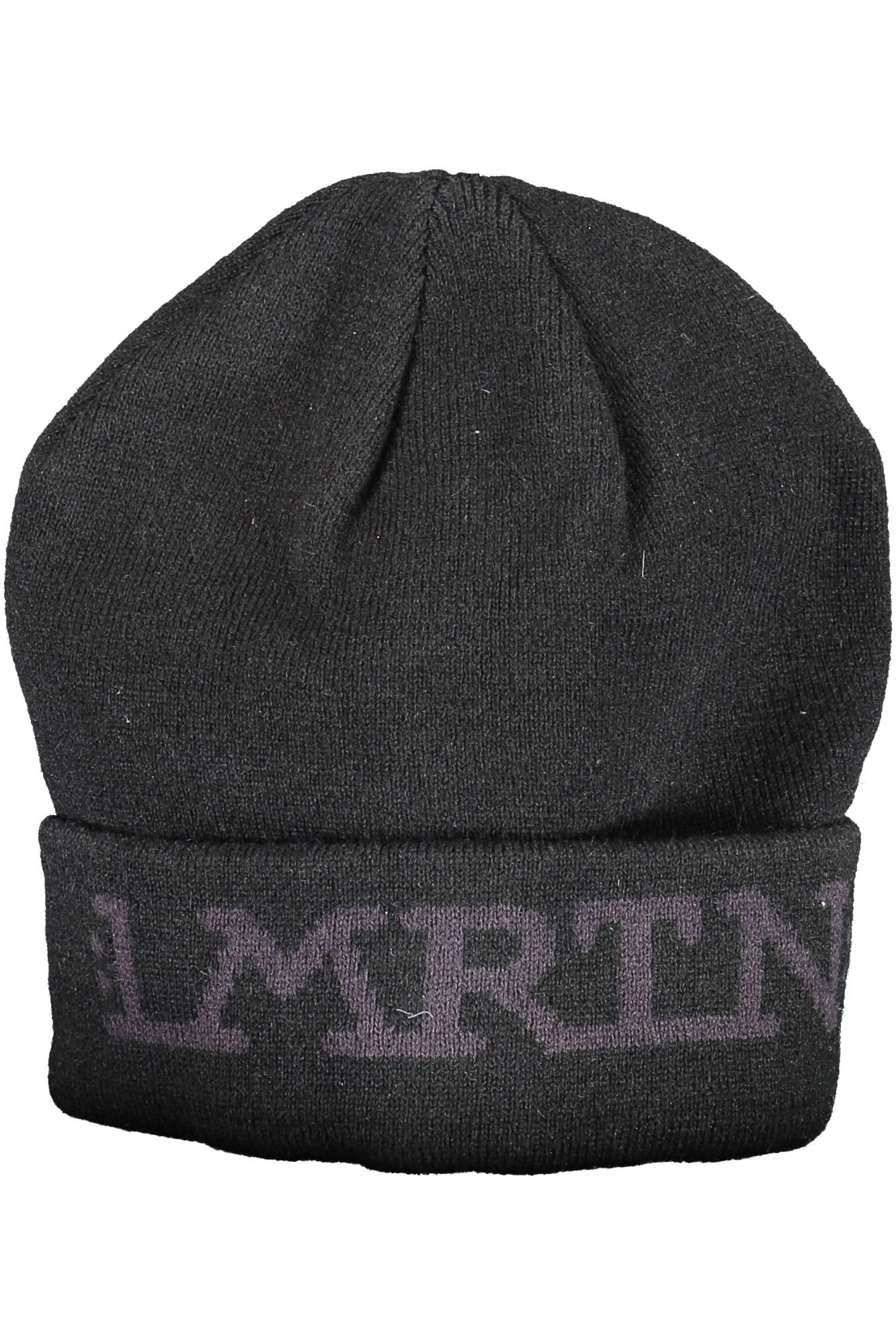 LA MARTINA Mütze Blue Man für Herren – Warme Strickmütze für Herbst/Winter Schwarz