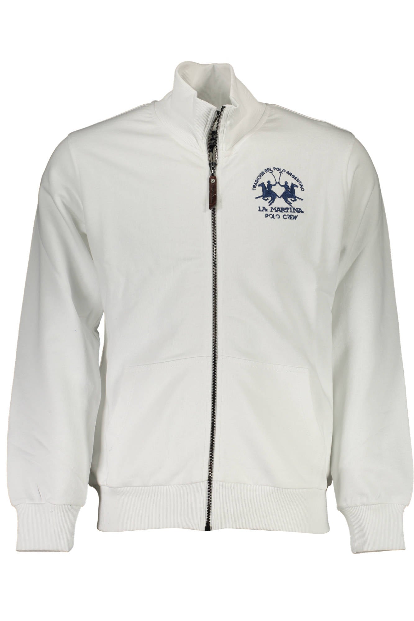 LA MARTINA Herren-Sweatshirt mit Reißverschluss – Italienische Qualität aus Baumwolle Weiß