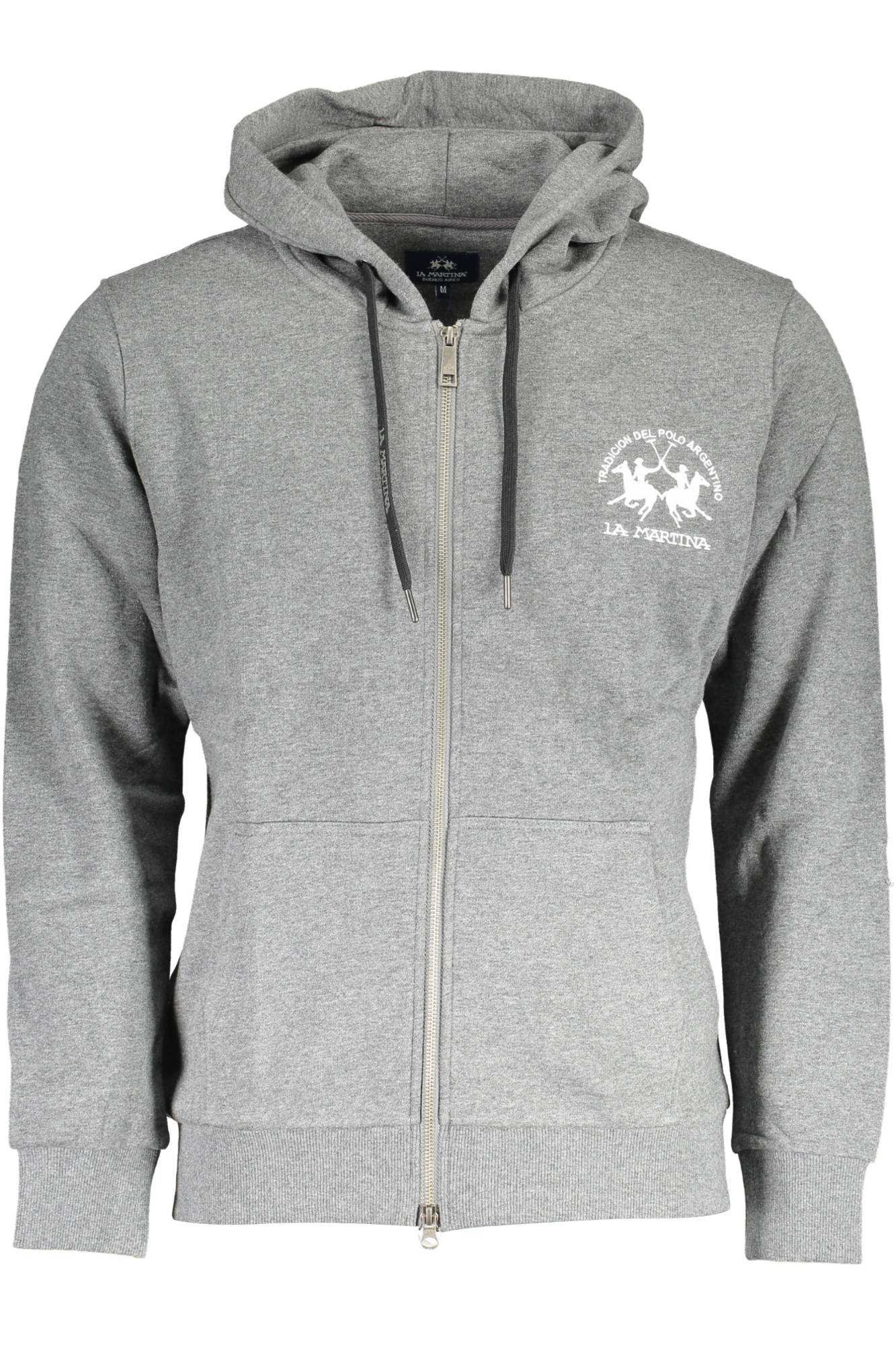 LA MARTINA Sweatshirt Herren mit Reißverschluss – Graues Kapuzenpullover für Herbst/Winter Grau