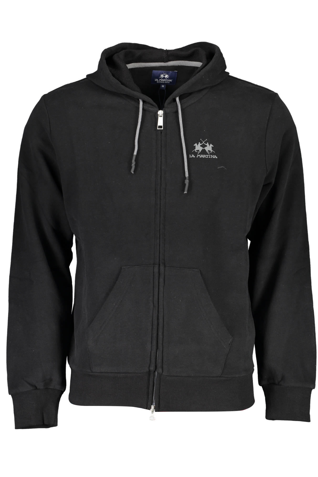 LA MARTINA Herren-Sweatshirt mit Reißverschluss – Kapuzenpullover für Herbst/Winter Schwarz