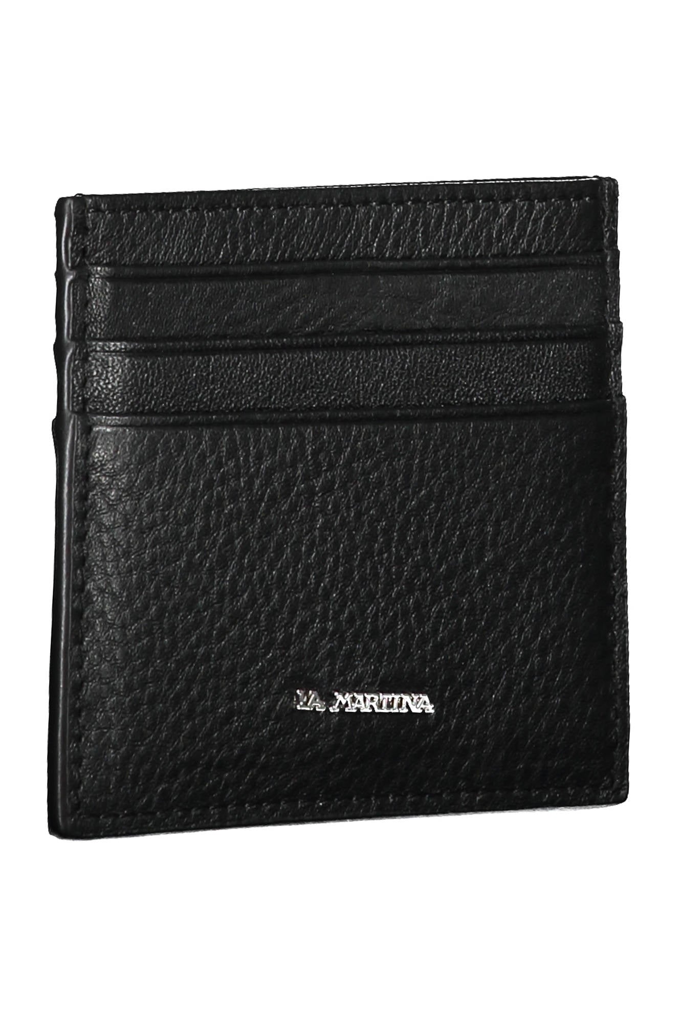 LA MARTINA Herren Brieftasche schwarz – Elegante Geldbörse aus Leder für Männer Schwarz