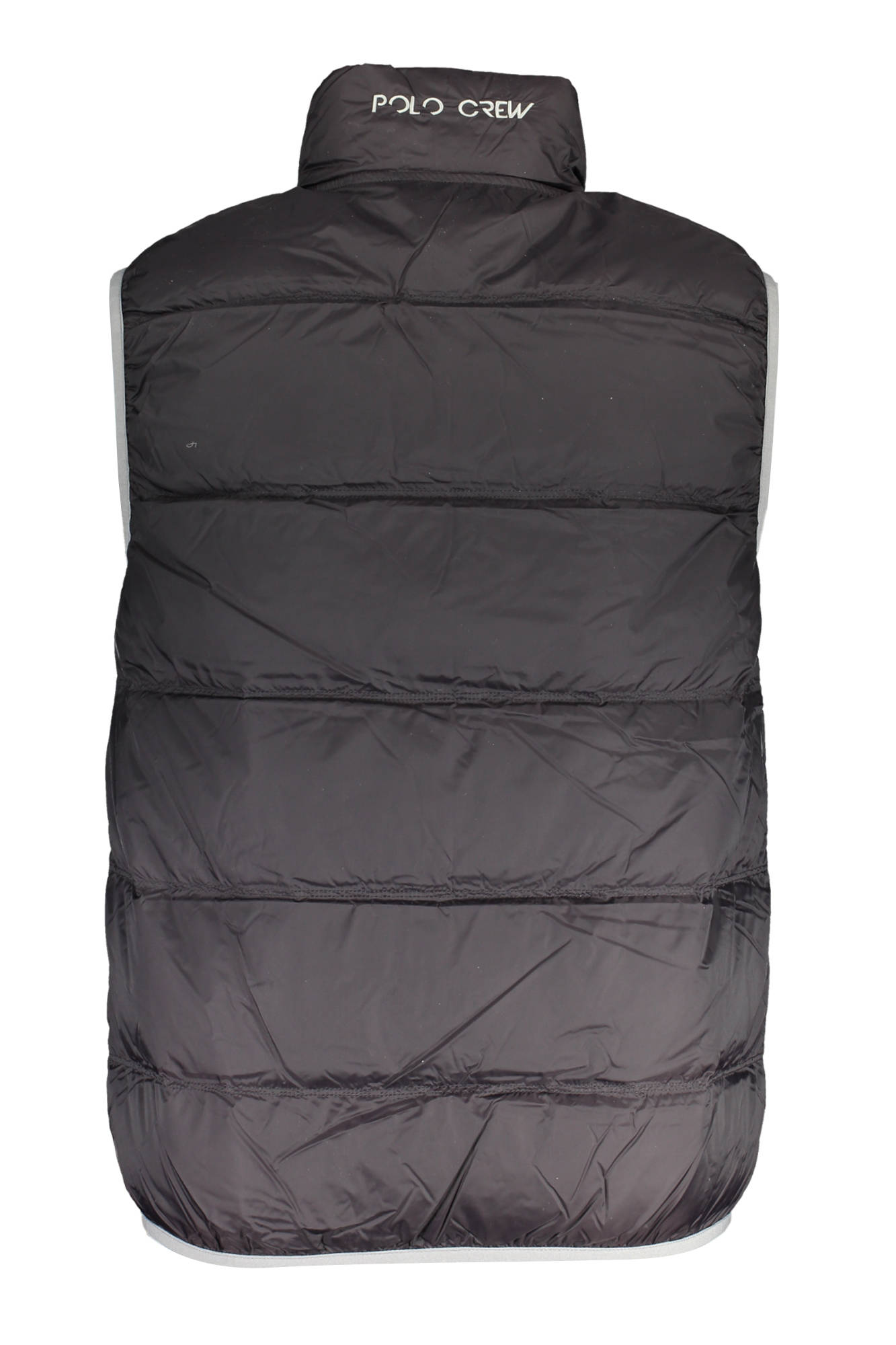 LA MARTINA Black Man Ärmellose Jacke Herren – Mit Kontrastdetails & Stickerei Schwarz