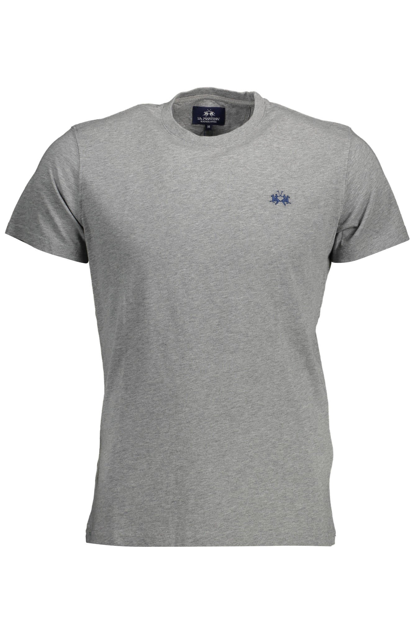 LA MARTINA Kurzarm T-Shirt Herren Grau – 100% Baumwolle mit Logo-Stickerei Grau